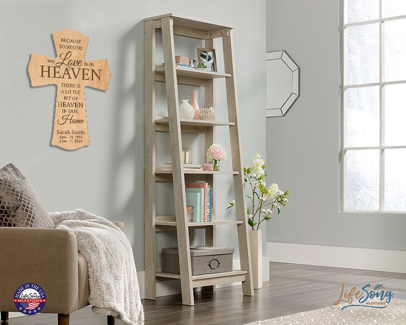 Custom Memorial Wall Cross 8” x 11.25” - Because Someone We Love - LifeSong Milestones