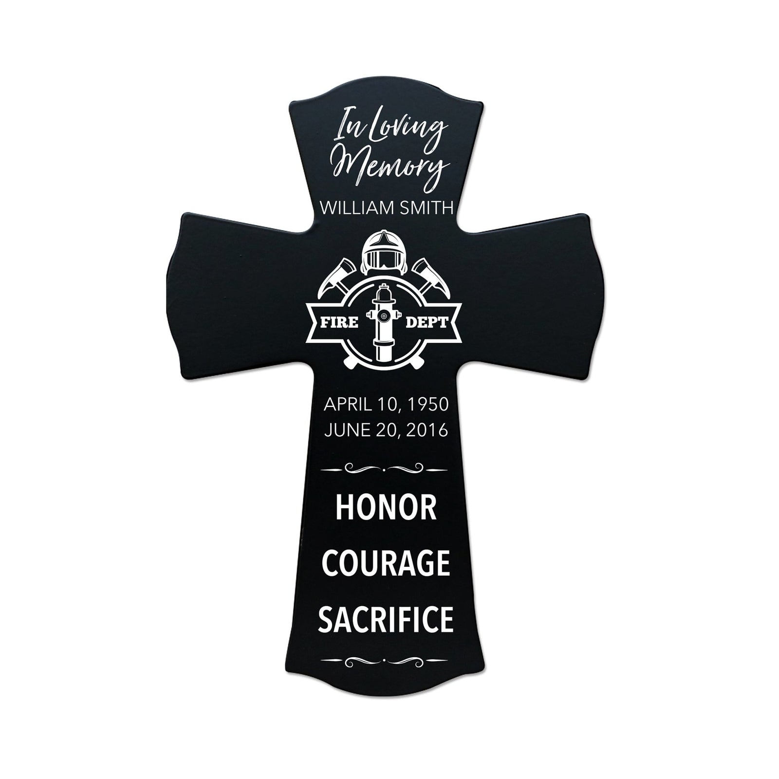Custom Memorial Wall Cross 8” x 11.25” - In Loving Memory - LifeSong Milestones