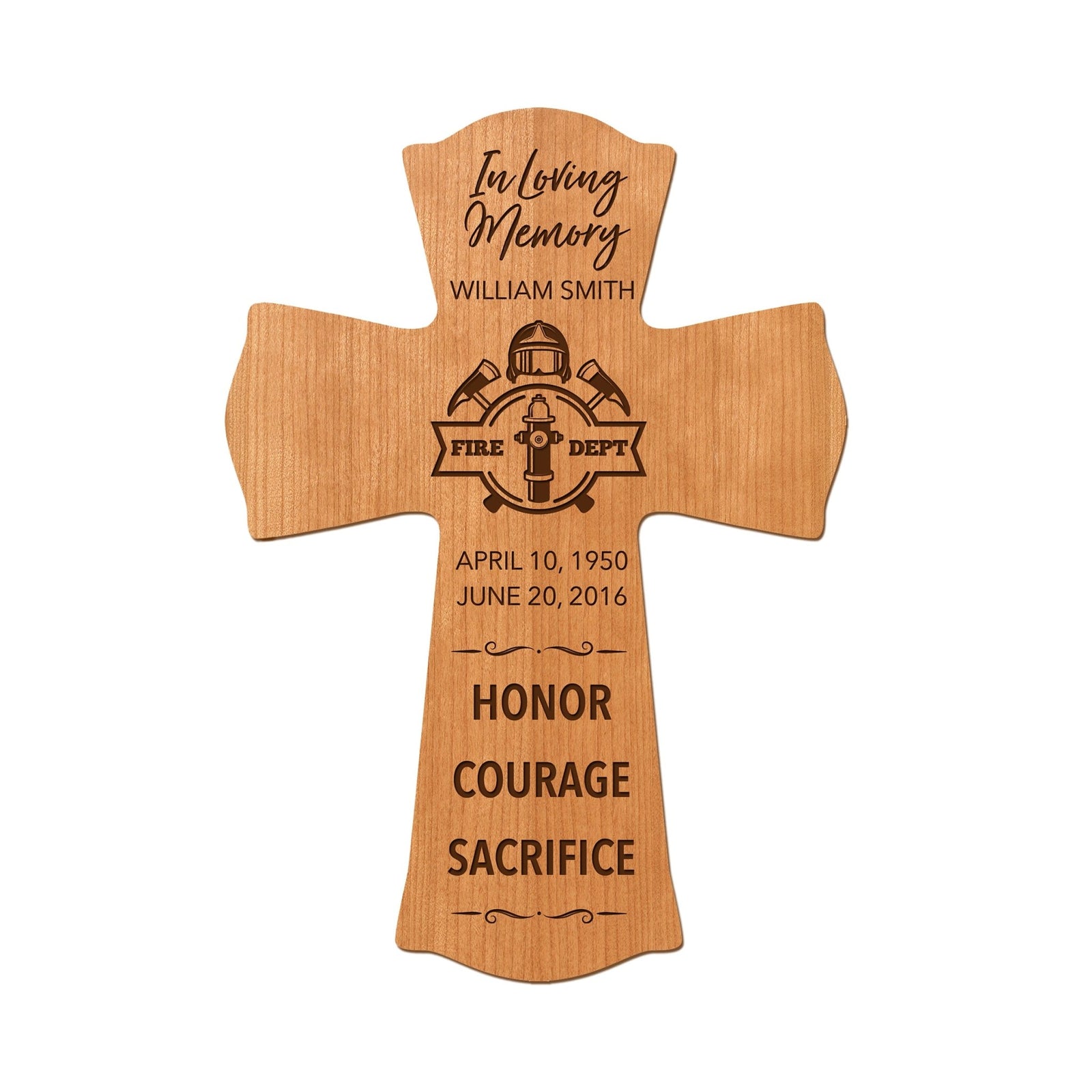 Custom Memorial Wall Cross 8” x 11.25” - In Loving Memory - LifeSong Milestones