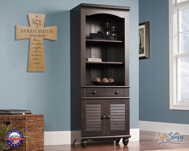 Custom Memorial Wooden Cross 12x17 (Those Who We Love and Lose) - LifeSong Milestones