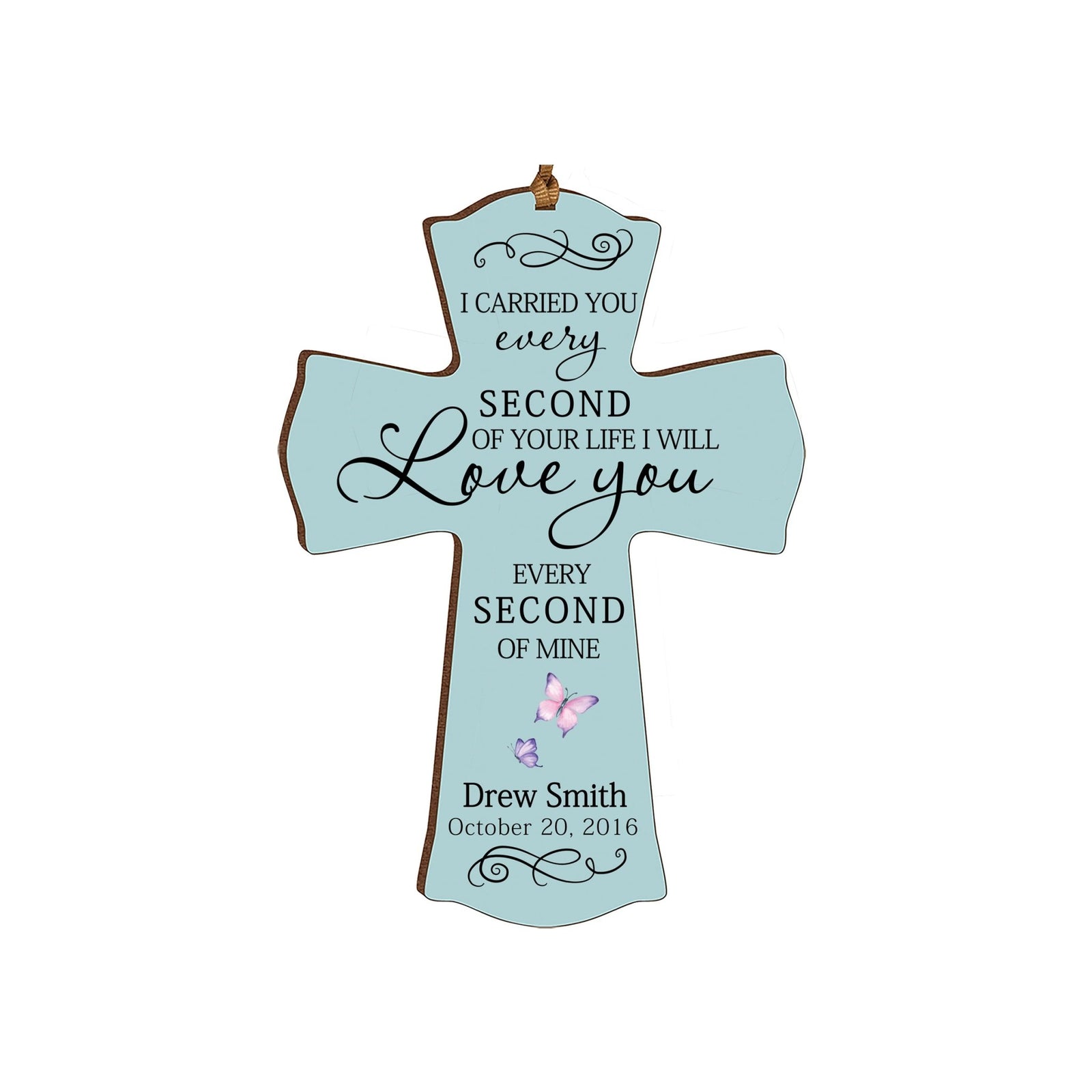Custom Memorial Wooden Cross 4x6 I Carried You Butterfly - LifeSong Milestones