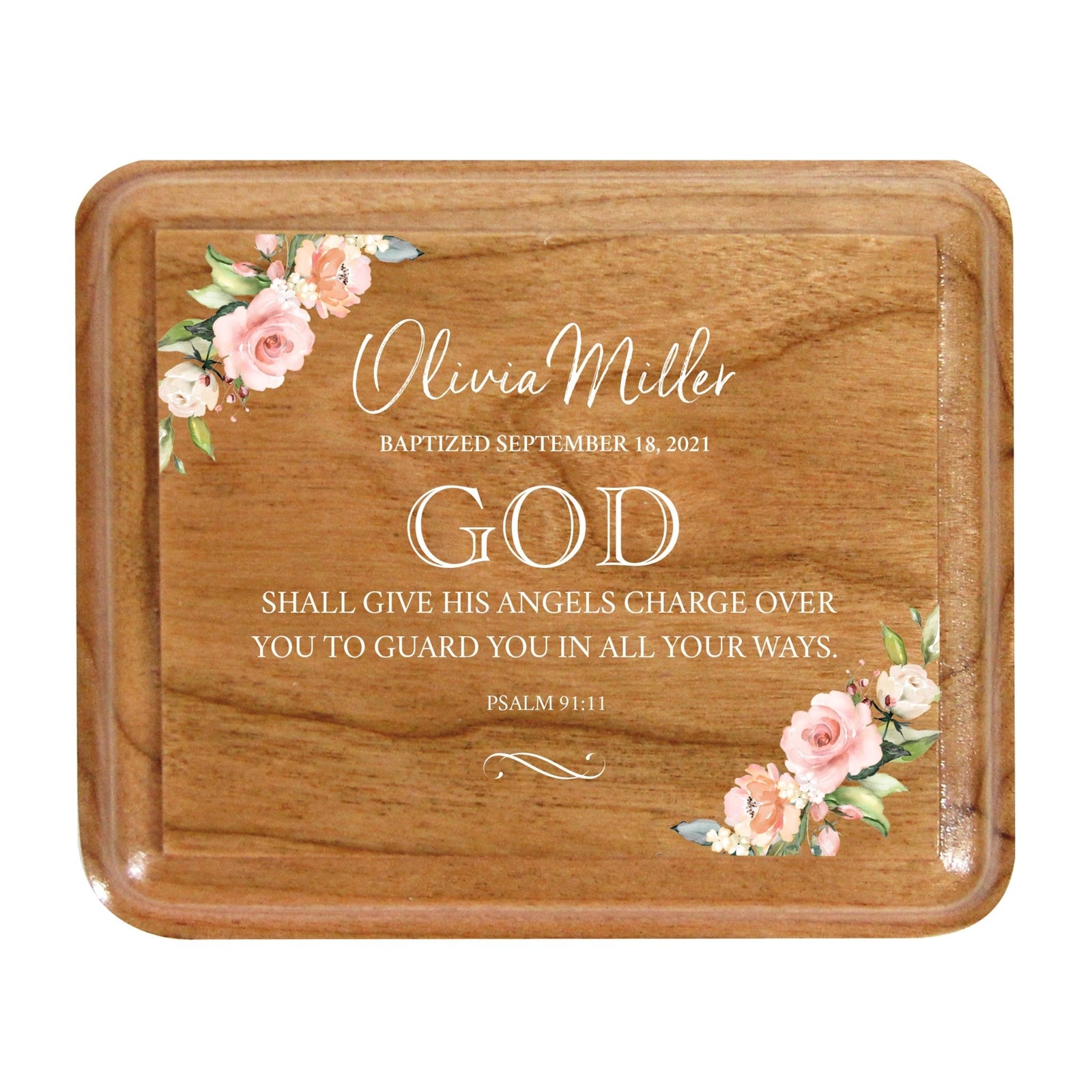 Lifesong Milestones Personalized Modern Keepsake Box Baptism Gift for Baby Girls | Baptismal Gifts