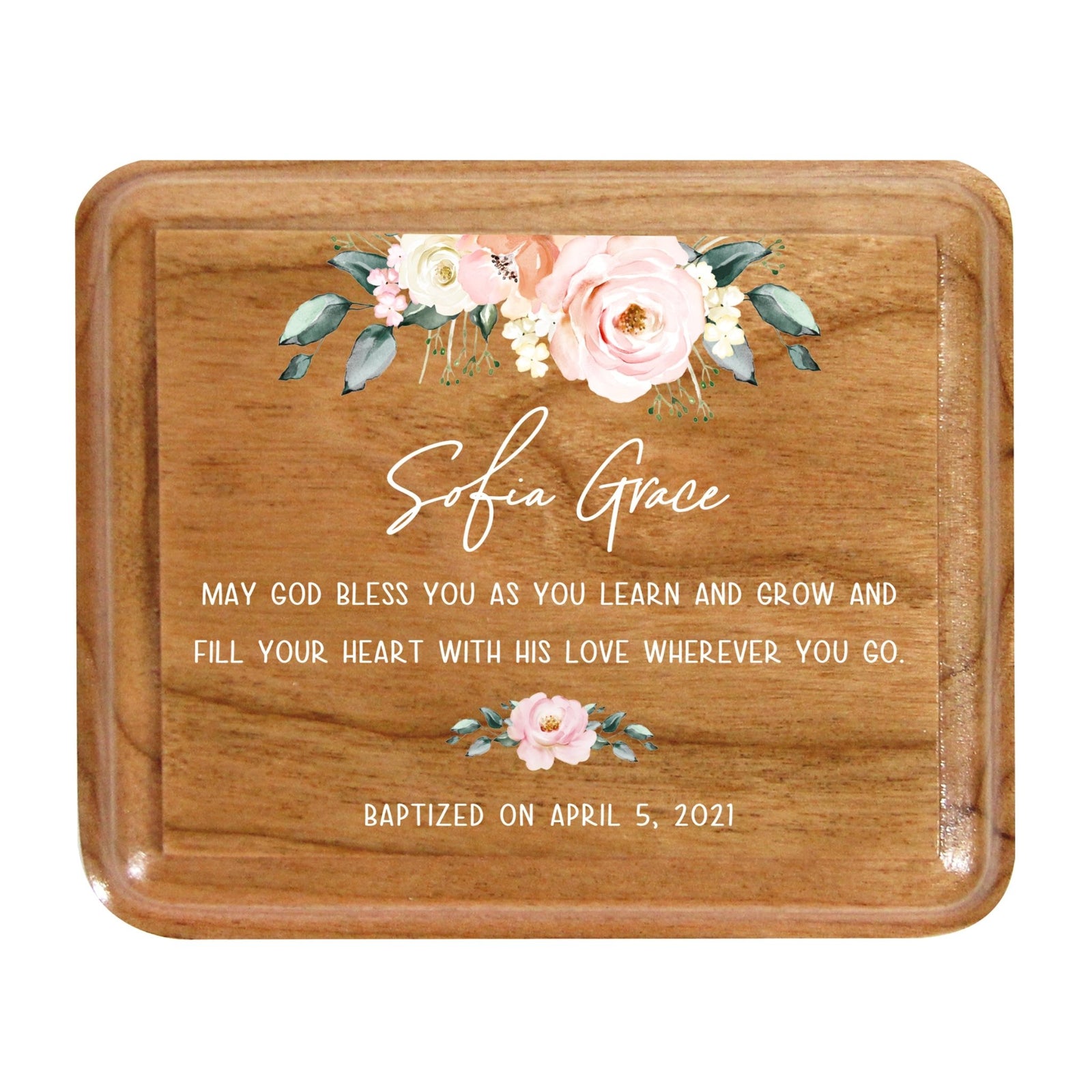 Lifesong Milestones Personalized Modern Keepsake Box Baptism Gift for Baby Girls | Baptismal Gifts