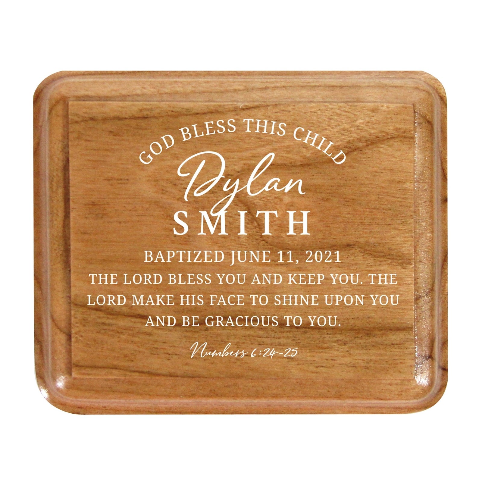 Lifesong Milestones Personalized Modern Keepsake Box Baptism Gift for Baby Girl or Boy | Baptismal Gifts