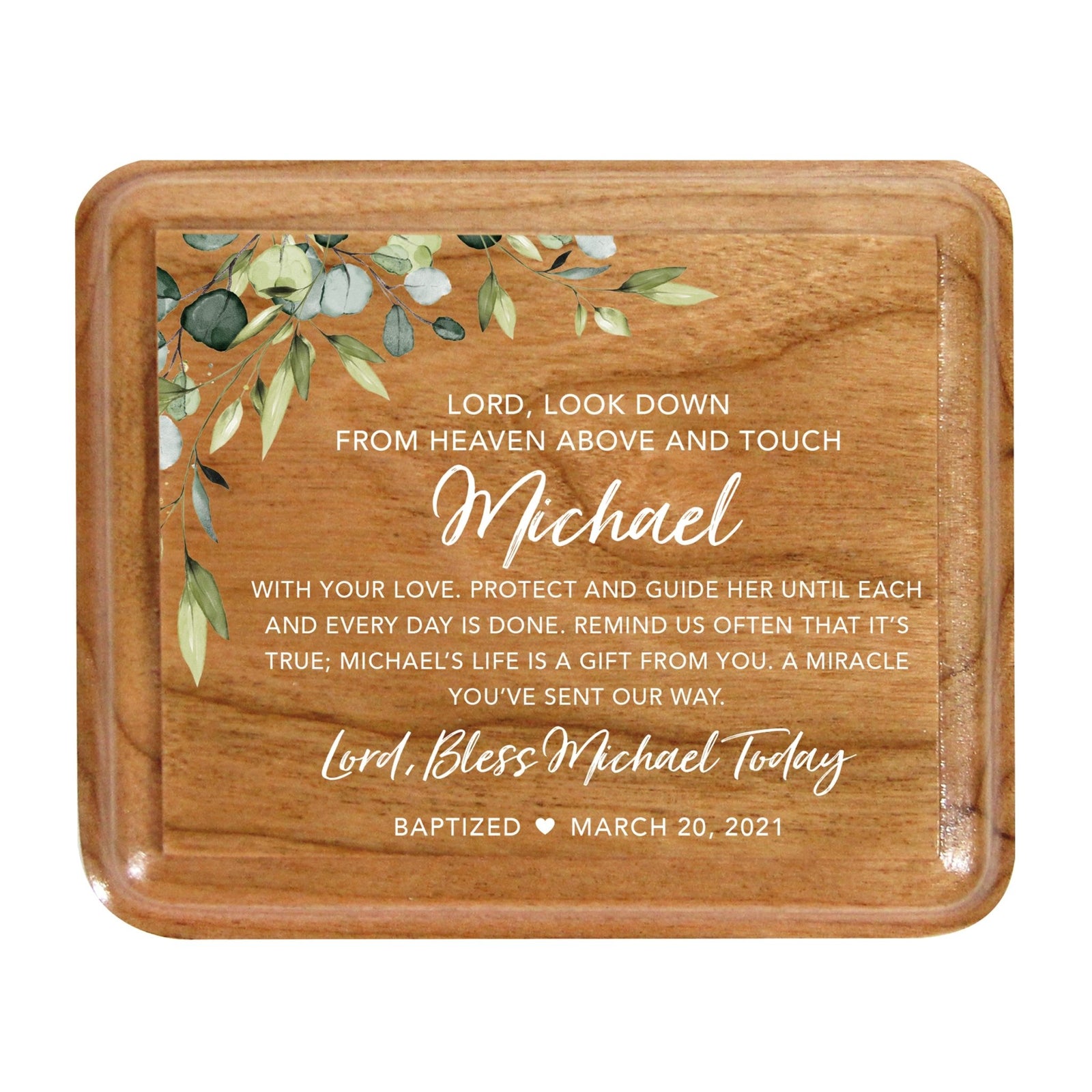 Lifesong Milestones Personalized Modern Keepsake Box Baptism Gift for Baby Girl or Boy | Baptismal Gifts