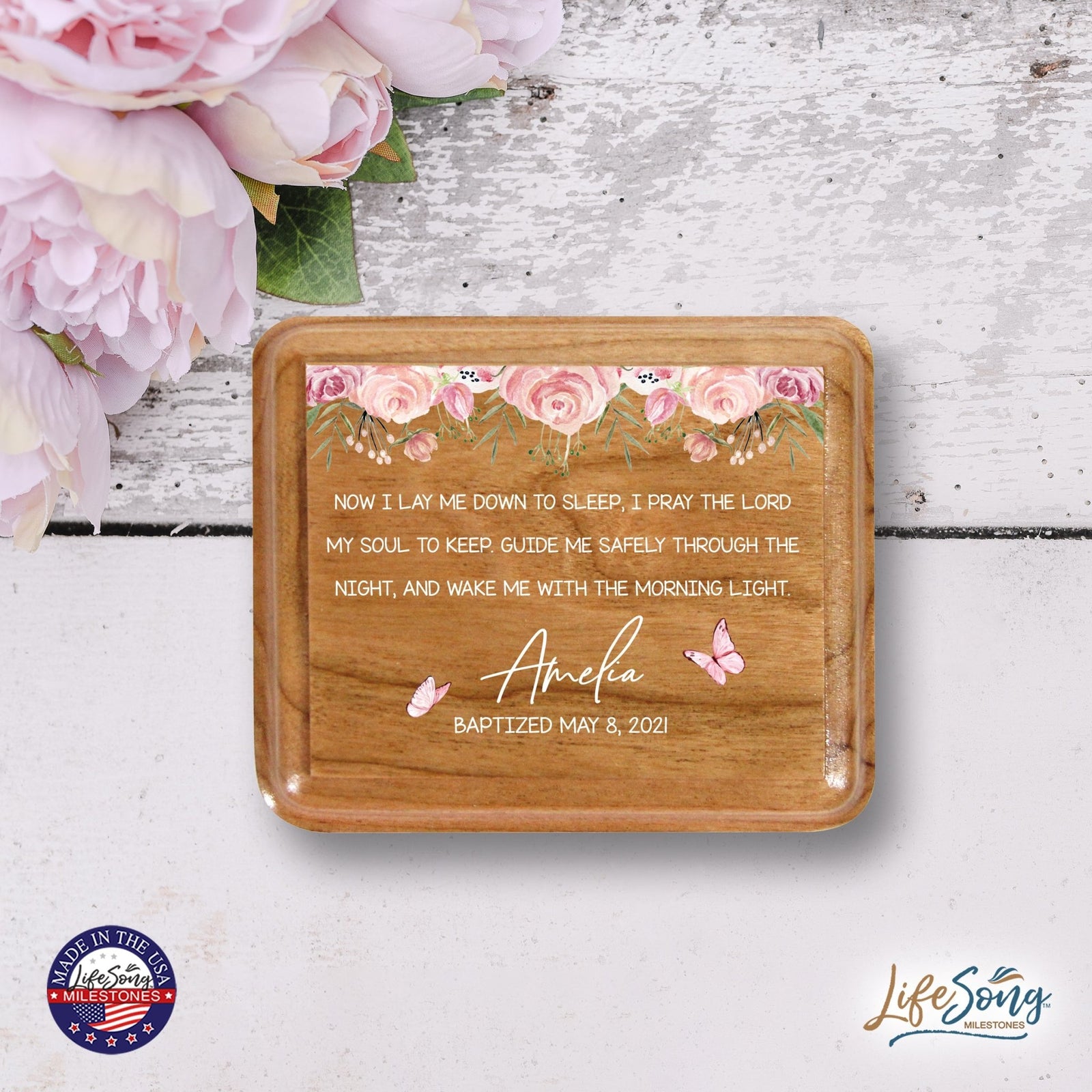 Lifesong Milestones Personalized Keepsake Box Baptism Gift for Baby Girl or Boy | Baptismal Gifts