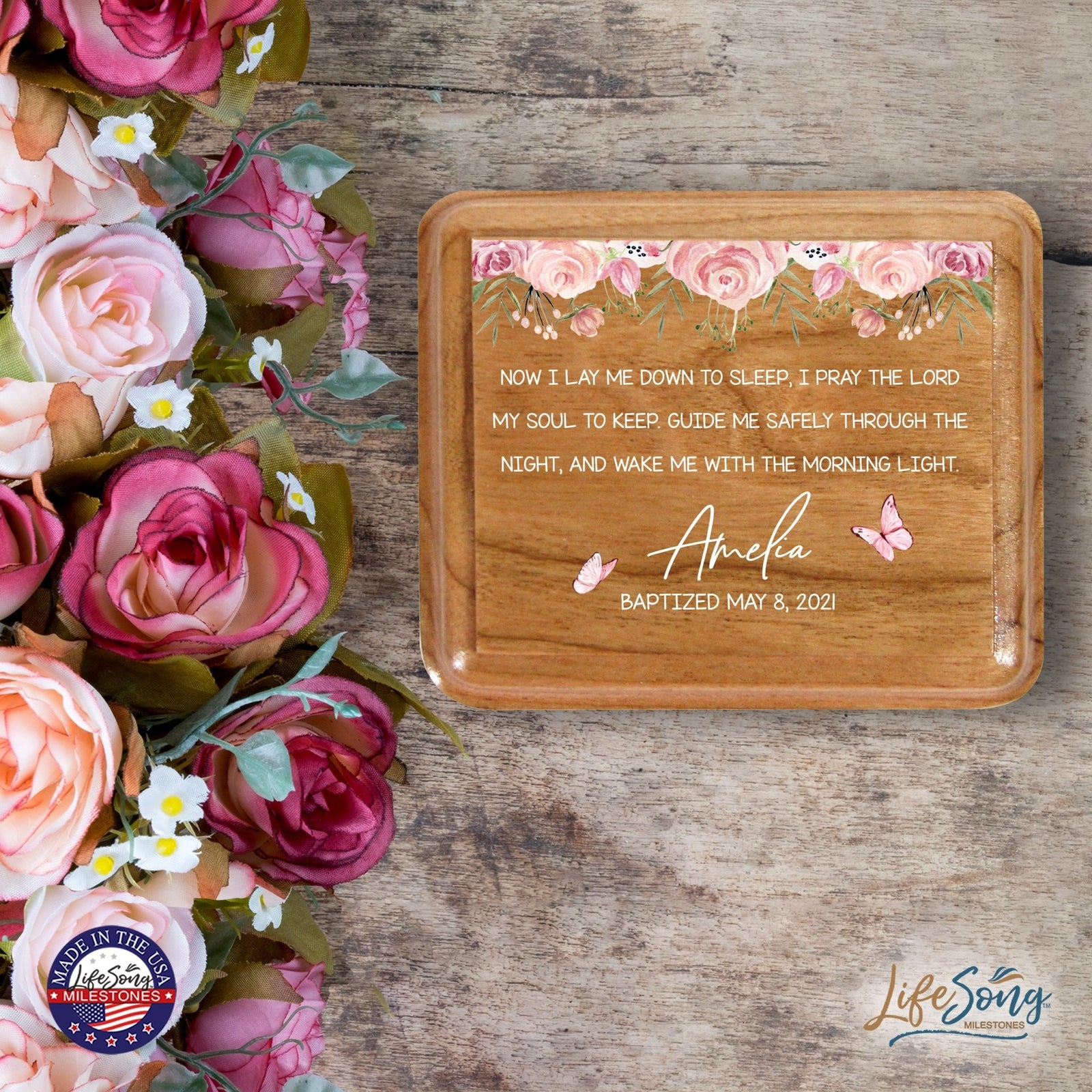 Lifesong Milestones Personalized Keepsake Box Baptism Gift for Baby Girl or Boy | Baptismal Gifts