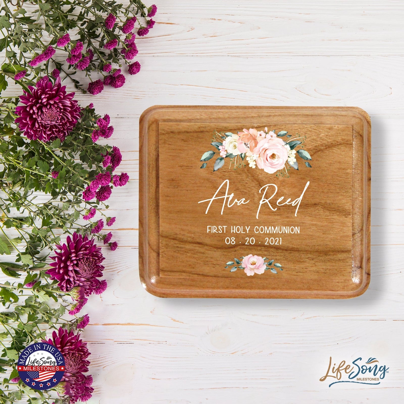 Custom Modern Holy Communion Keepsake Box 3.5x3 First Communion - LifeSong Milestones