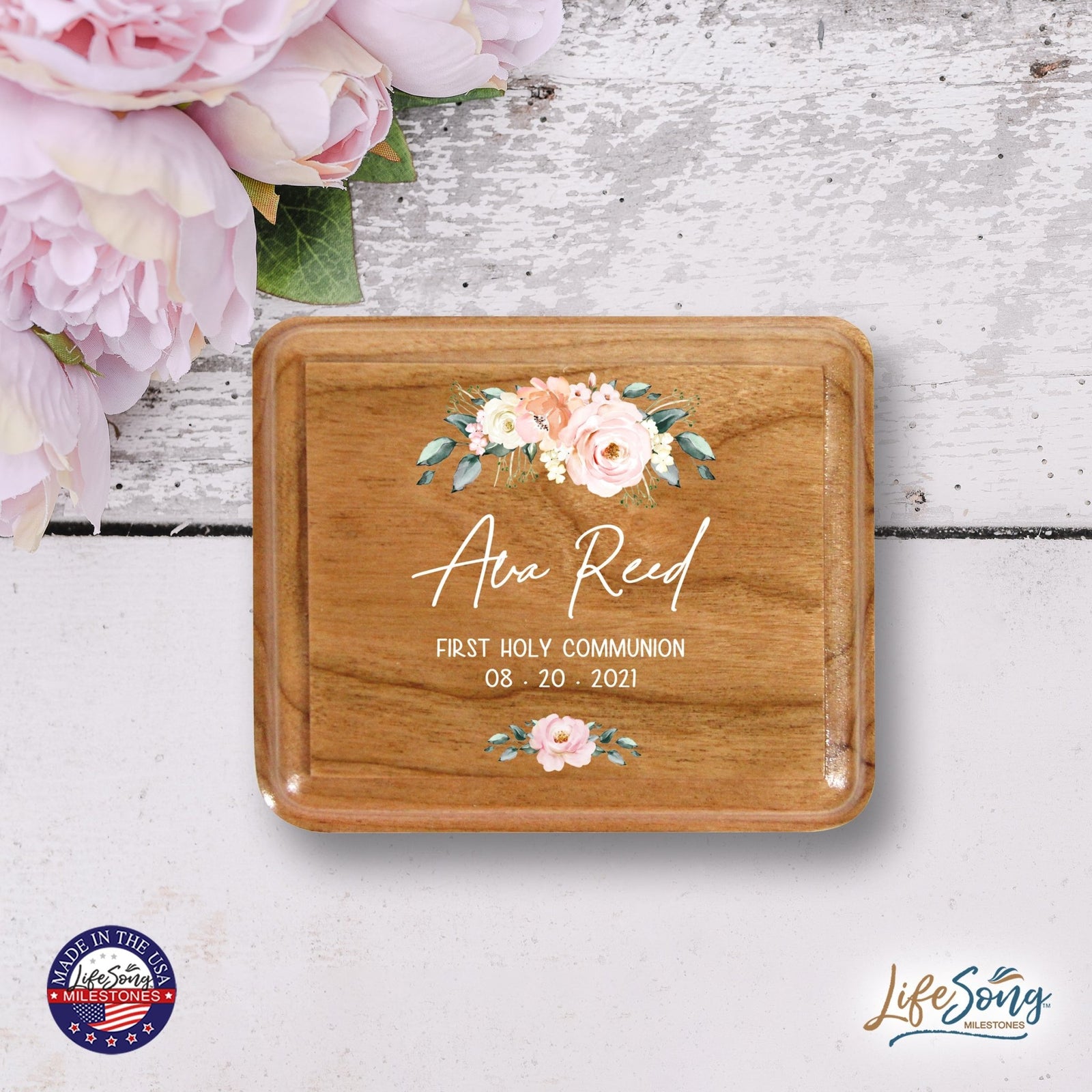 Custom Modern Holy Communion Keepsake Box 3.5x3 First Communion - LifeSong Milestones