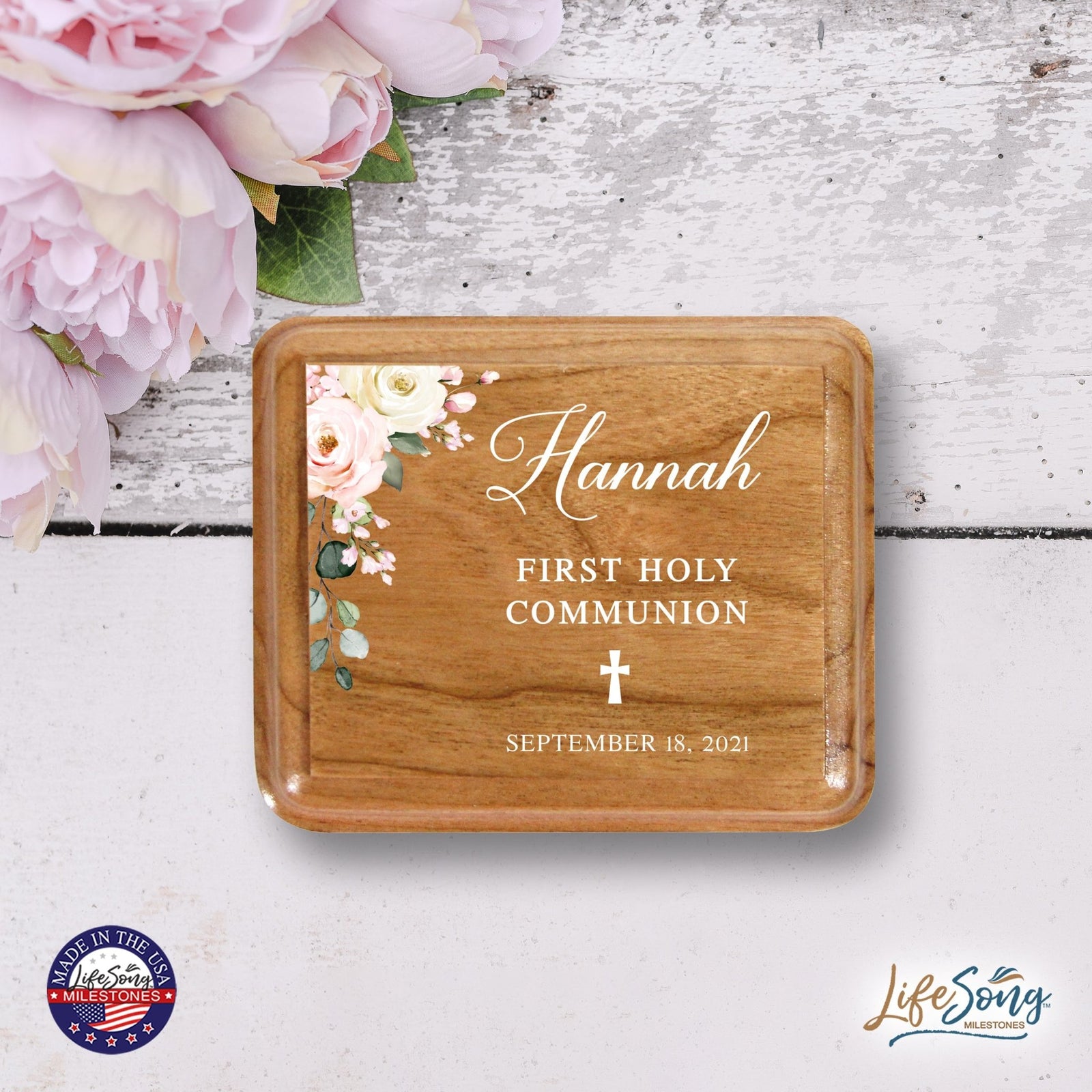 Custom Modern Holy Communion Keepsake Box 3.5x3 First Holy Communion - LifeSong Milestones