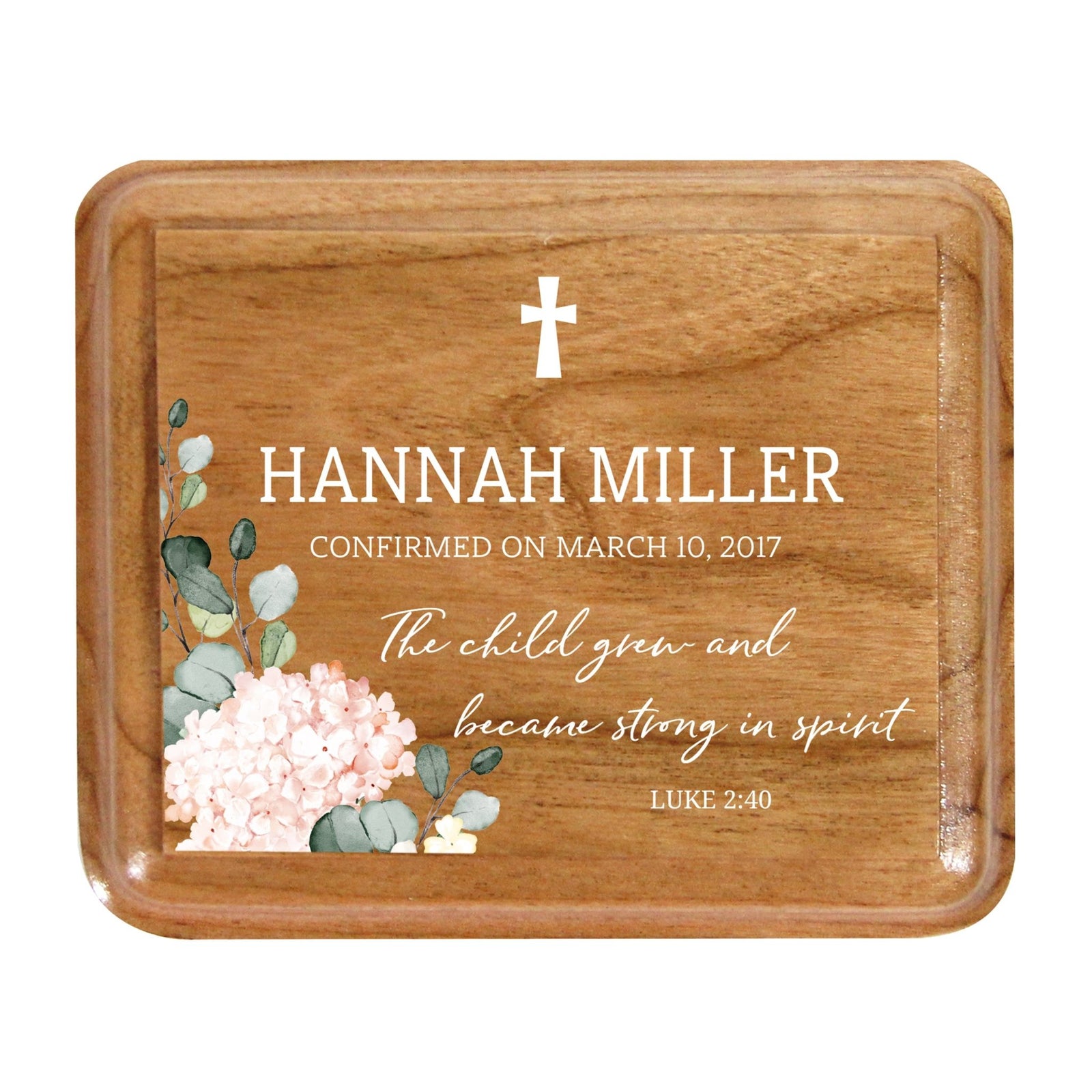 Custom Modern Holy Communion Keepsake Box 3.5x3 The Child Grew - LifeSong Milestones