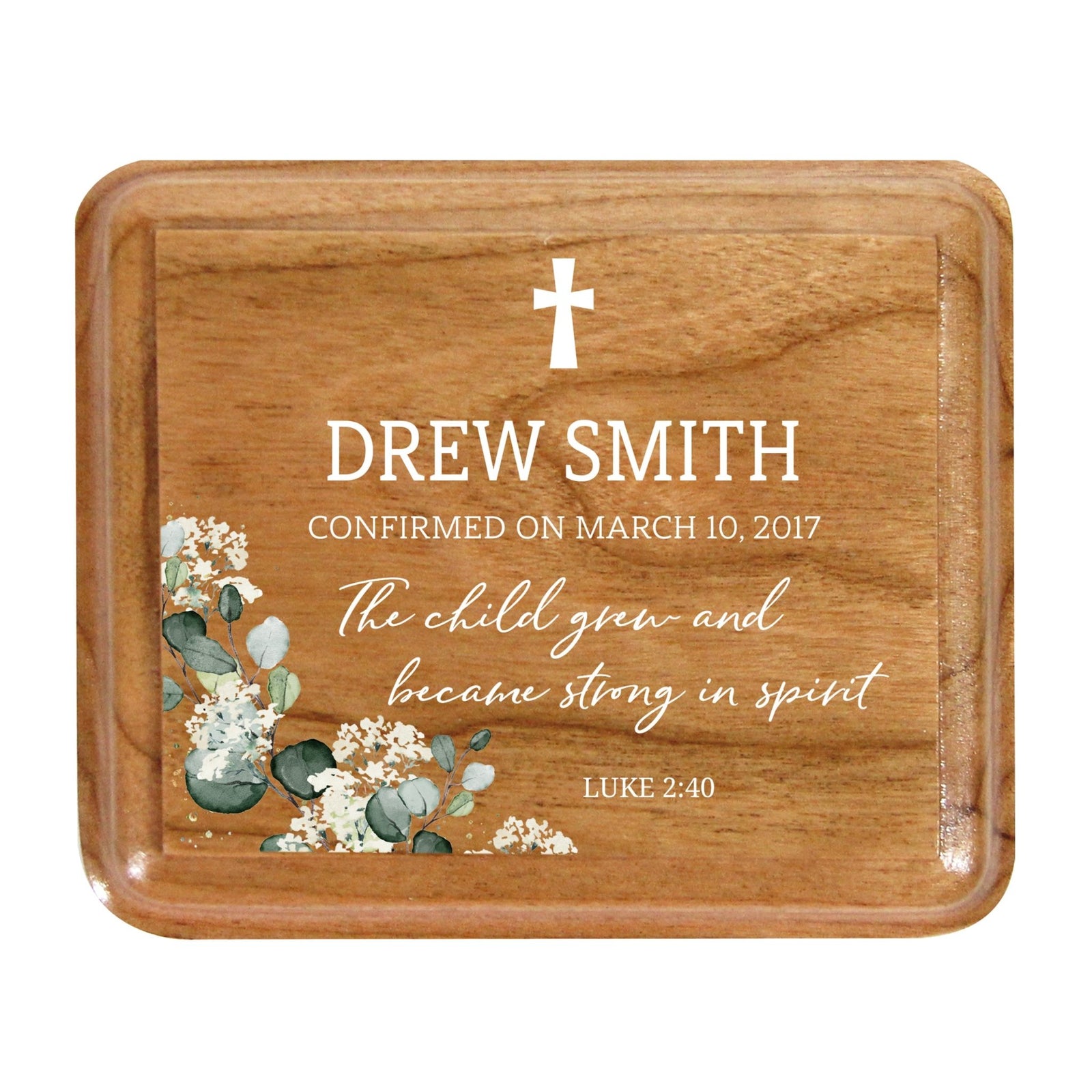 Custom Modern Holy Communion Keepsake Box 3.5x3 The Child Grew - LifeSong Milestones