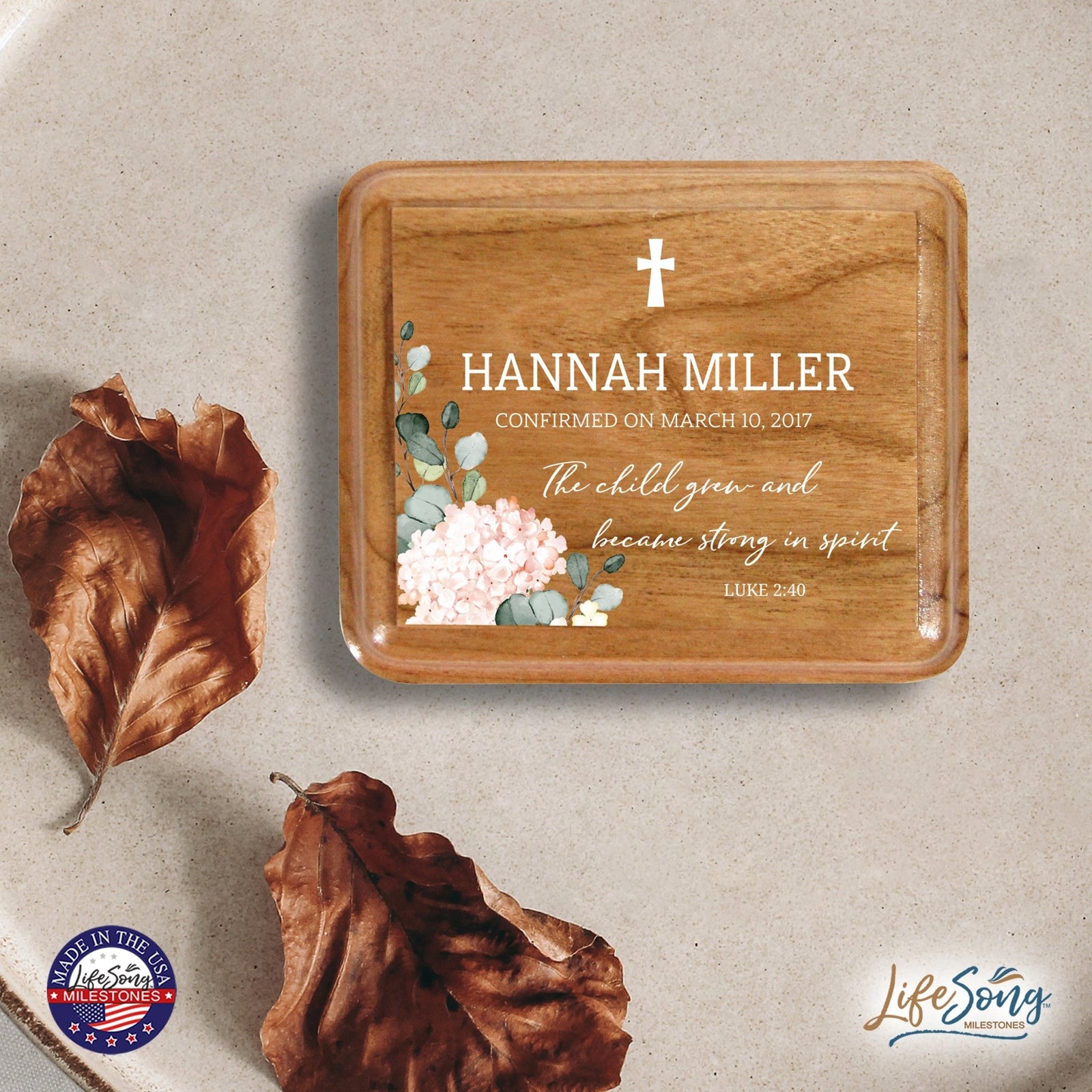 Custom Modern Holy Communion Keepsake Box 3.5x3 The Child Grew - LifeSong Milestones