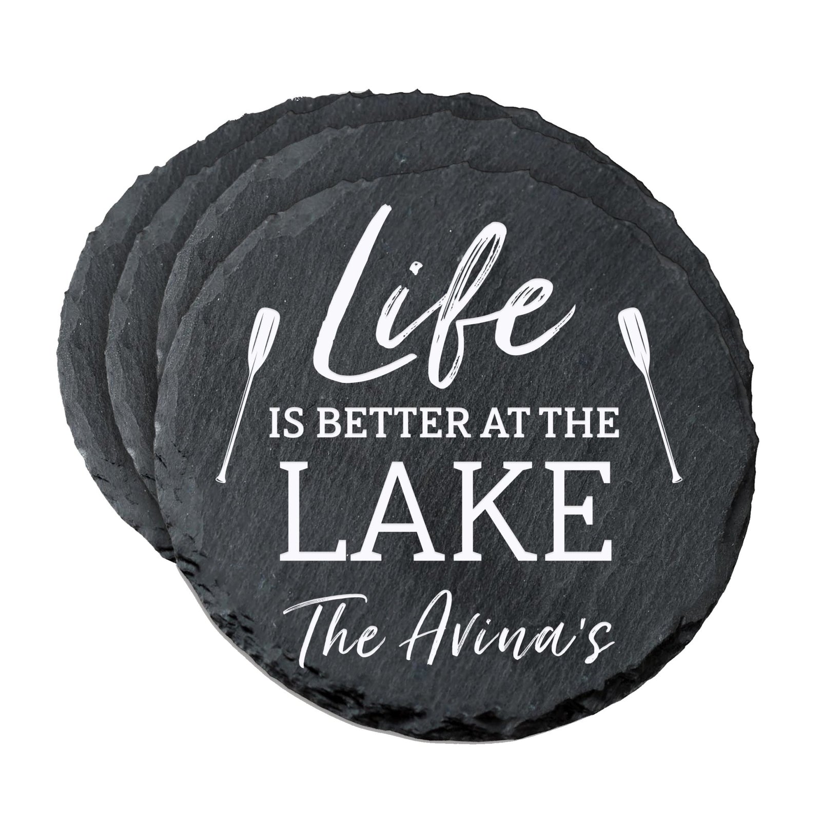 Custom Modern Inspirational 6pc Coaster Set 4x4 Life Is Better (paddles) - LifeSong Milestones