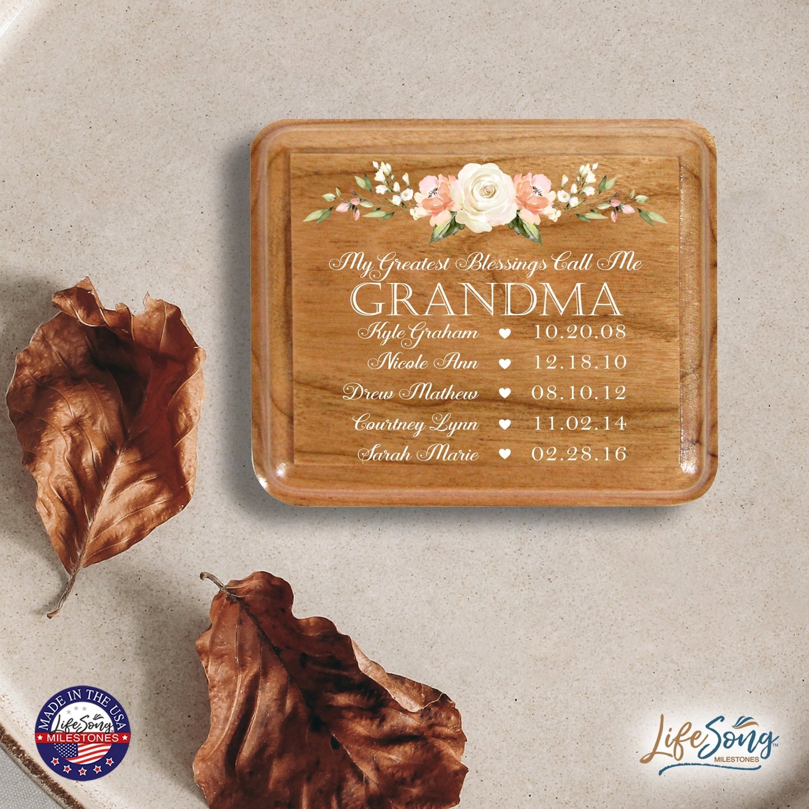 Custom Modern Keepsake Box Inspirational Quotes for Grandmother 3.5x3 My Greatest Blessings - LifeSong Milestones