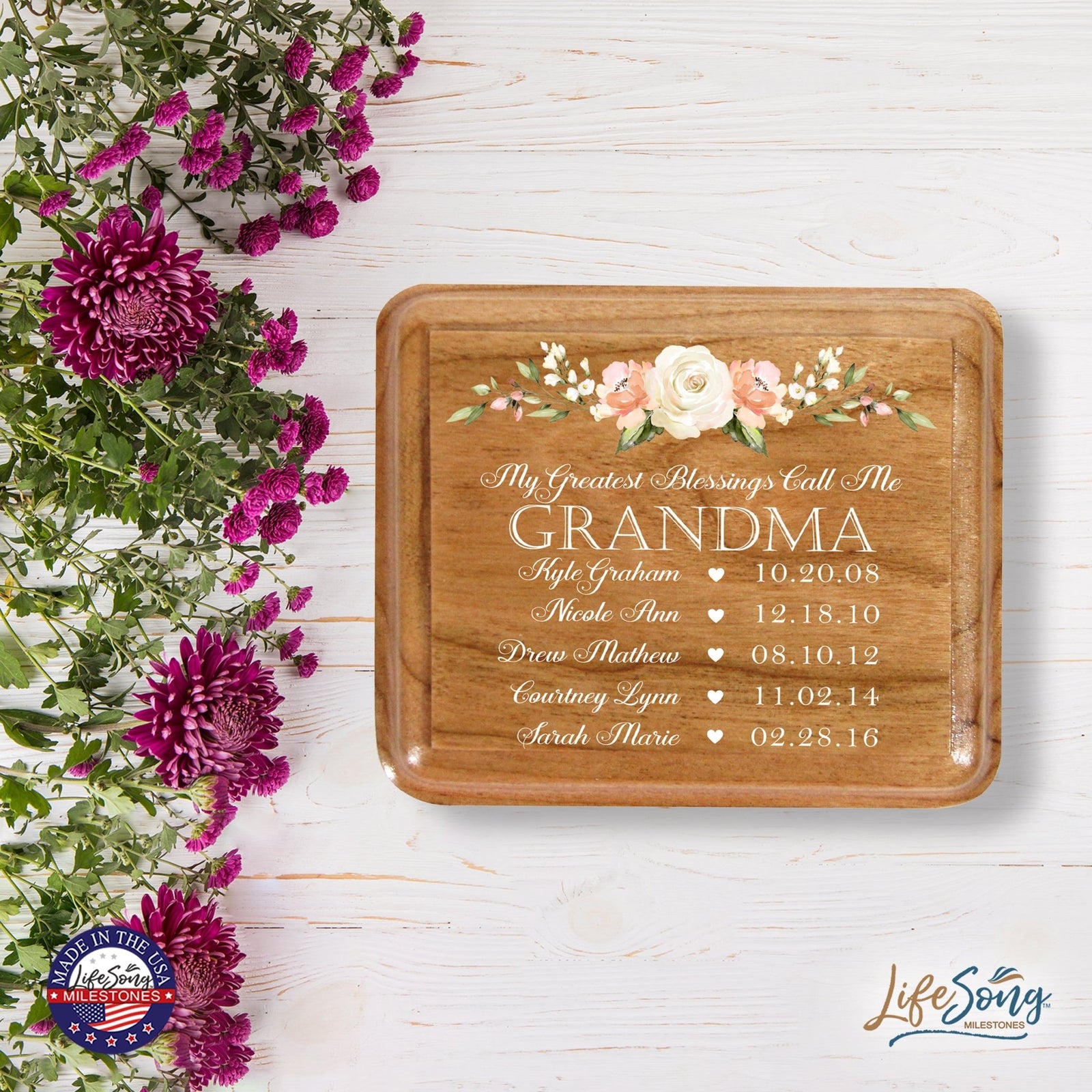 Custom Modern Keepsake Box Inspirational Quotes for Grandmother 3.5x3 My Greatest Blessings - LifeSong Milestones