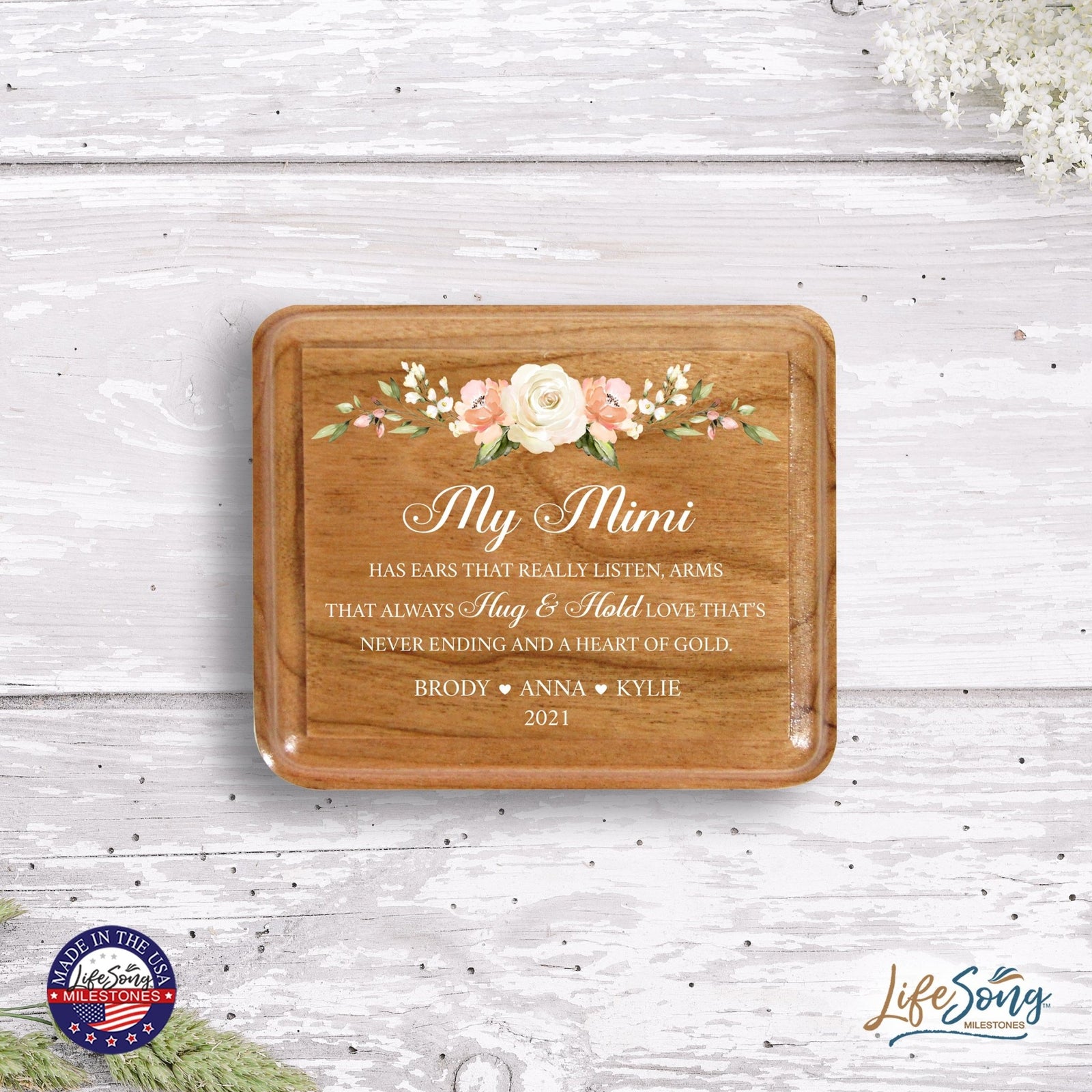 Custom Modern Keepsake Box Inspirational Quotes for Mimi 3.5x3 Mimi Has Ears - LifeSong Milestones