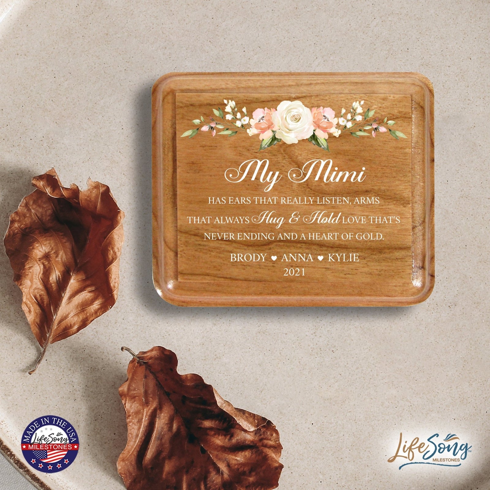 Custom Modern Keepsake Box Inspirational Quotes for Mimi 3.5x3 Mimi Has Ears - LifeSong Milestones