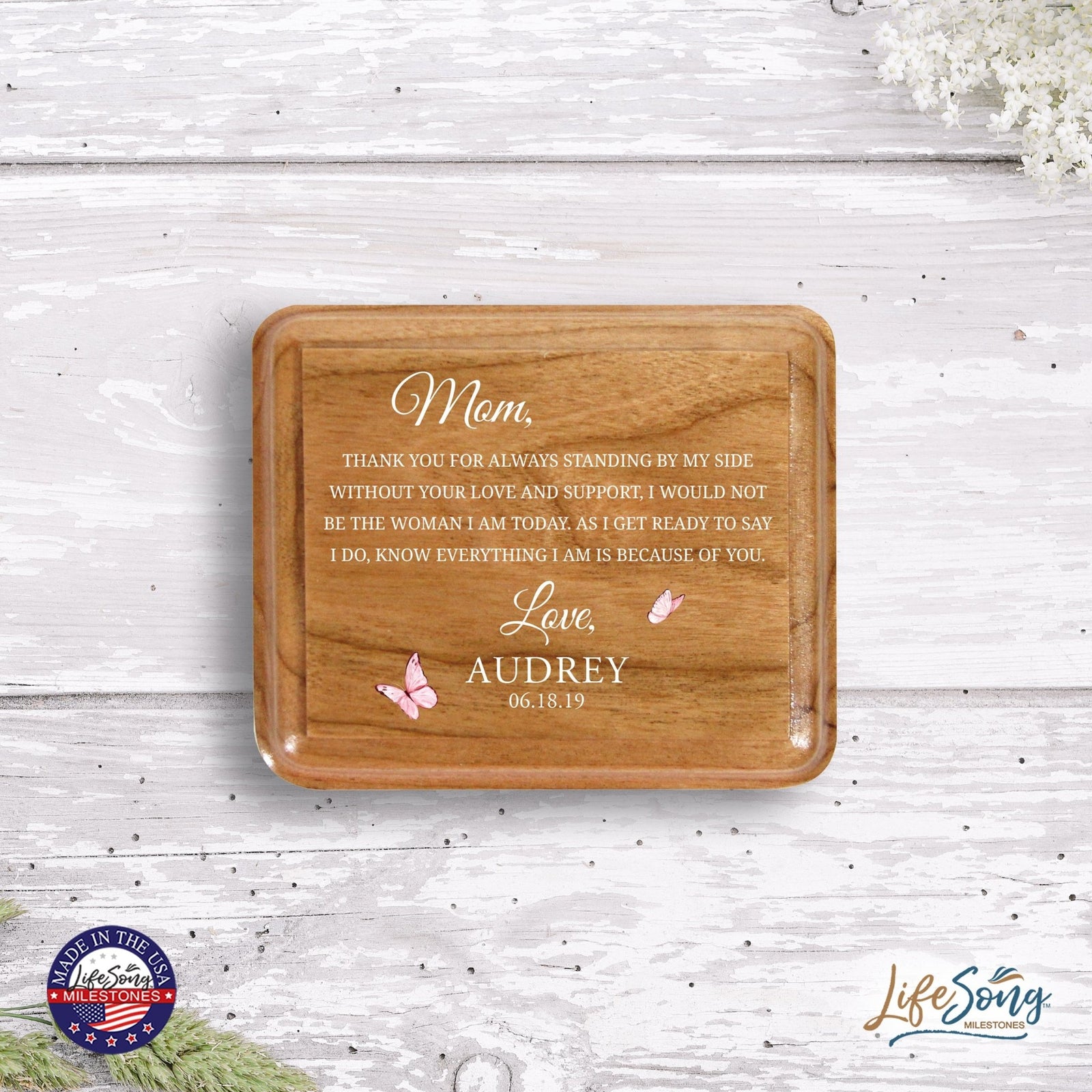 Custom Modern Keepsake Box Inspirational Quotes for Mom 3.5x3 Mom, Thank You - LifeSong Milestones