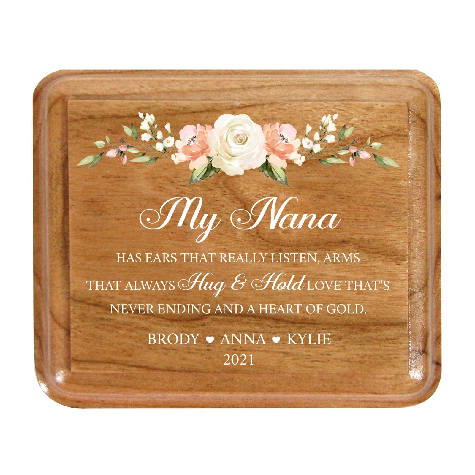 Custom Modern Keepsake Box Inspirational Quotes for Nana 3.5x3 Nana Has Ears - LifeSong Milestones