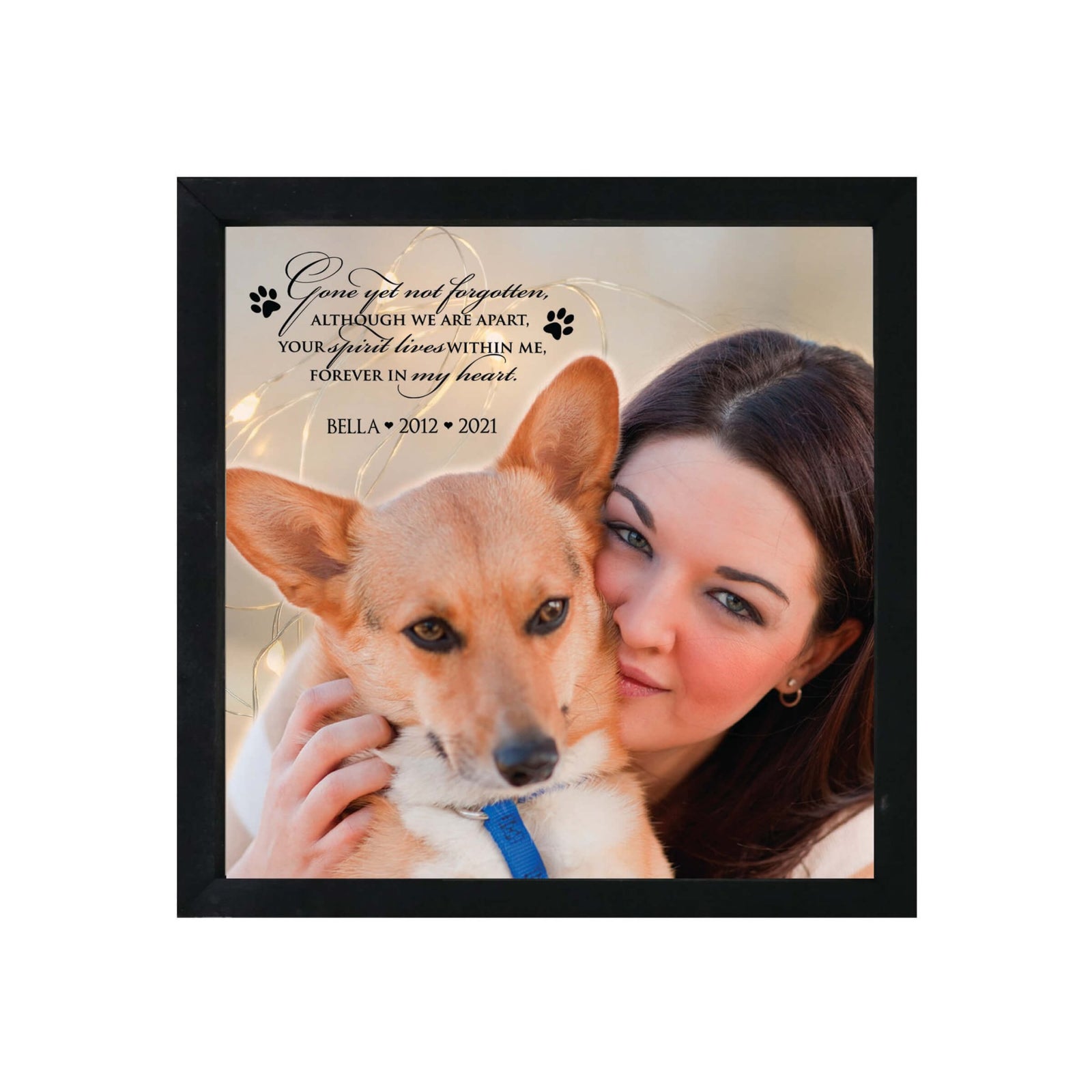 Custom Pet Memorial Framed Shadow Box Wall Décor for the Loss of Beloved Pet - Gone Yet Not Forgotten - LifeSong Milestones