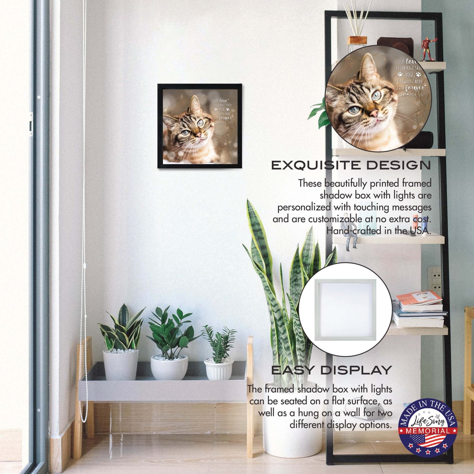 Custom Pet Memorial Framed Shadow Box Wall Décor for the Loss of Beloved Pet - I Love Could Have - LifeSong Milestones