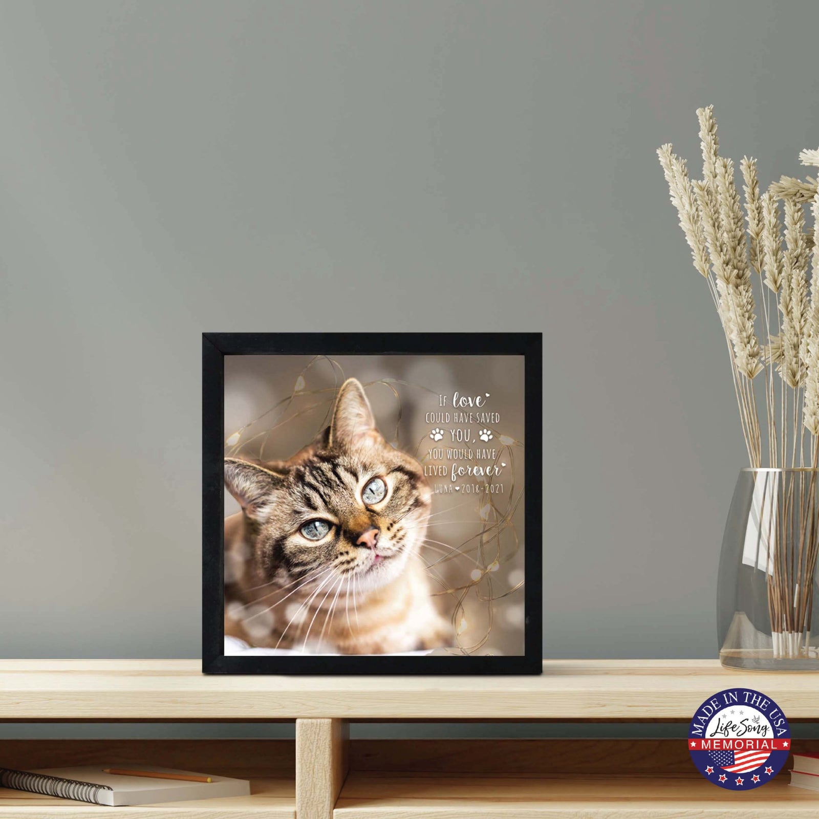 Custom Pet Memorial Framed Shadow Box Wall Décor for the Loss of Beloved Pet - I Love Could Have - LifeSong Milestones