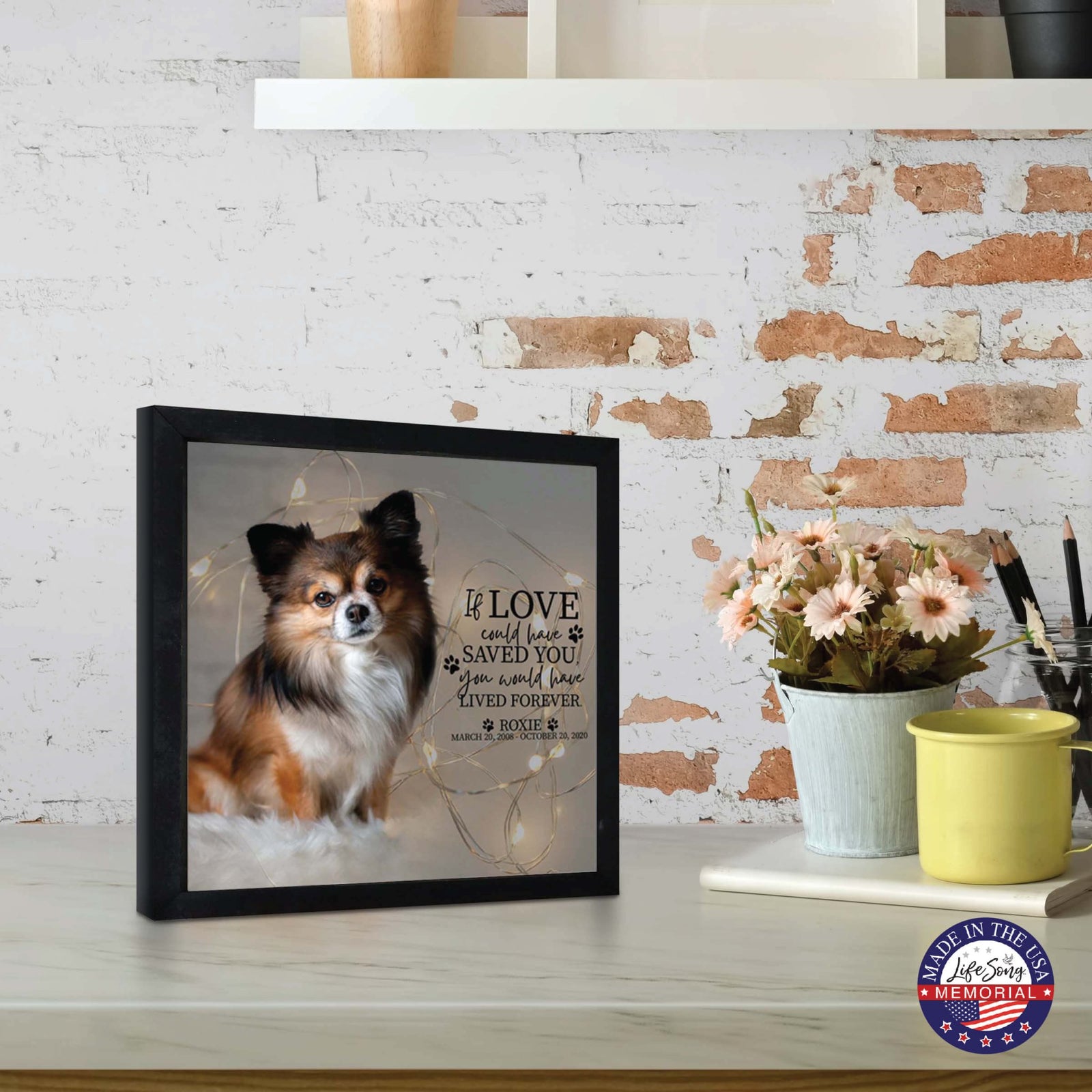 Custom Pet Memorial Framed Shadow Box Wall Décor for the Loss of Beloved Pet - If Love Could Have - LifeSong Milestones