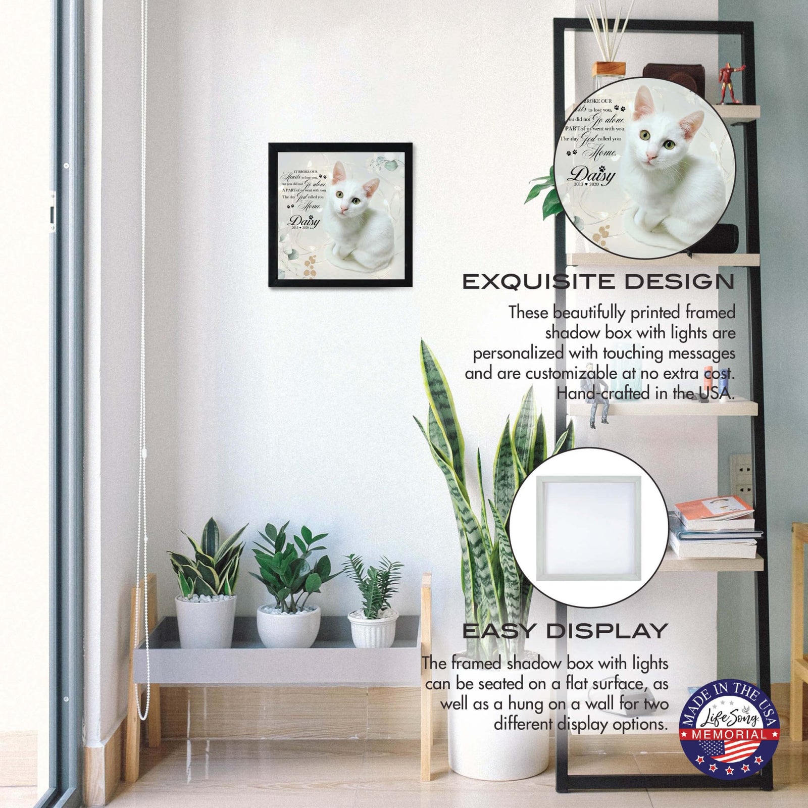 Custom Pet Memorial Framed Shadow Box Wall Décor for the Loss of Beloved Pet - It Broke Our Hearts - LifeSong Milestones