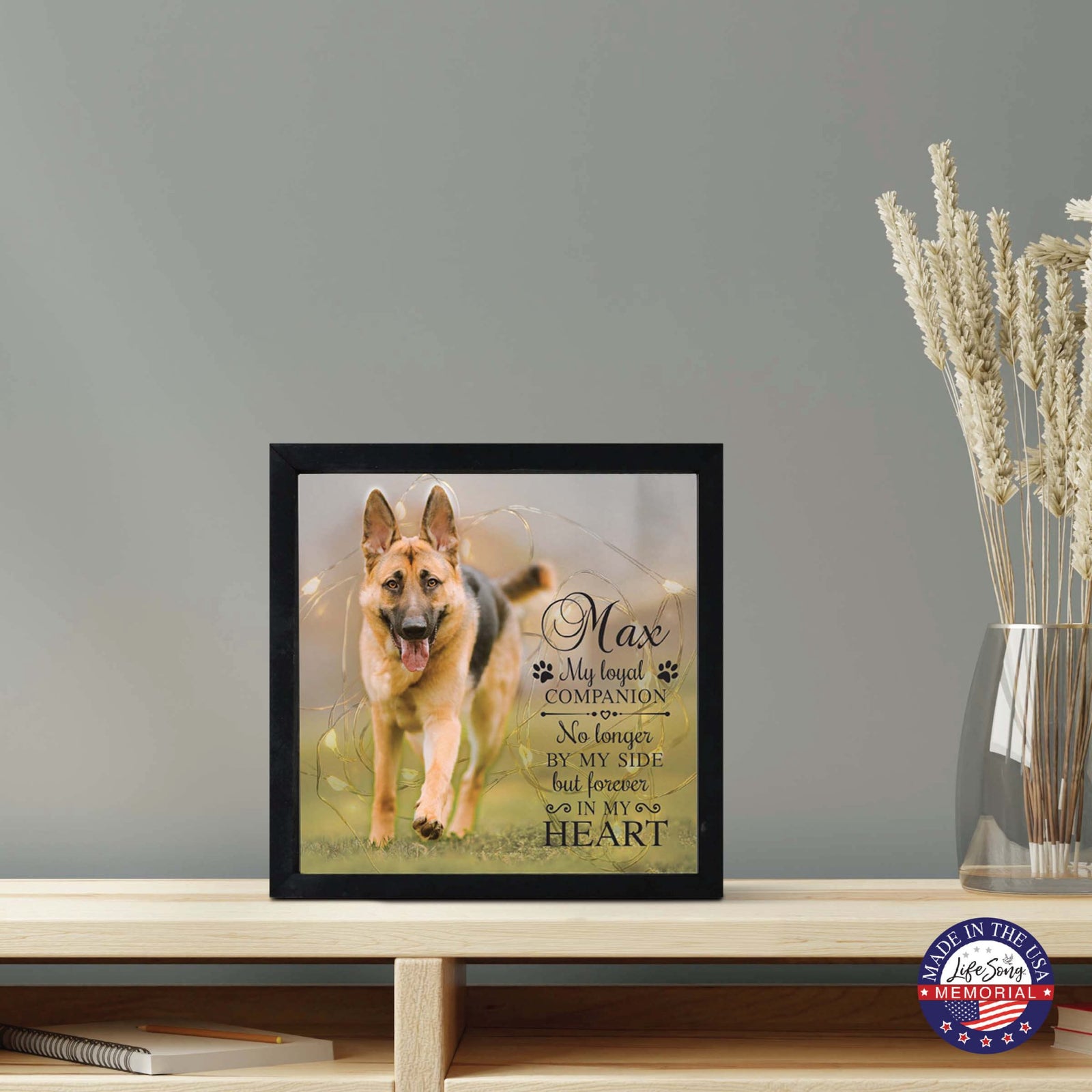 Custom Pet Memorial Framed Shadow Box Wall Décor for the Loss of Beloved Pet - My Loyal Companion - LifeSong Milestones