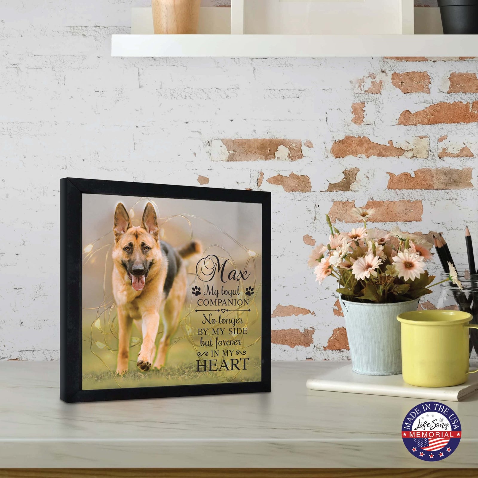 Custom Pet Memorial Framed Shadow Box Wall Décor for the Loss of Beloved Pet - My Loyal Companion - LifeSong Milestones