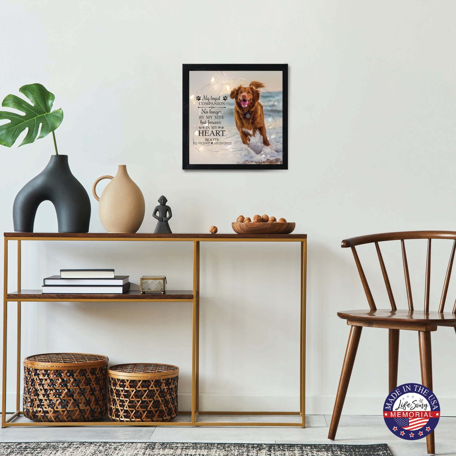 Custom Pet Memorial Framed Shadow Box Wall Décor for the Loss of Beloved Pet - My Loyal Companion - LifeSong Milestones