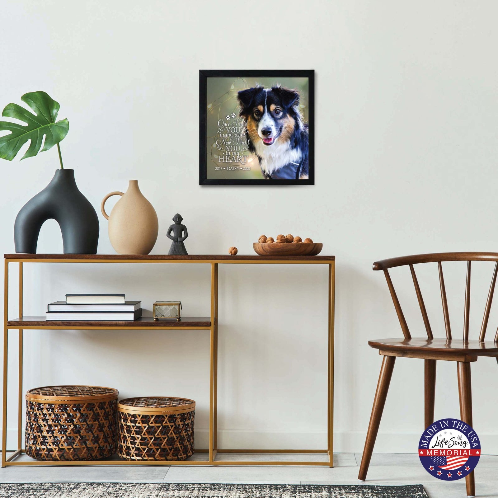 Custom Pet Memorial Framed Shadow Box Wall Décor for the Loss of Beloved Pet - Once I Held You - LifeSong Milestones