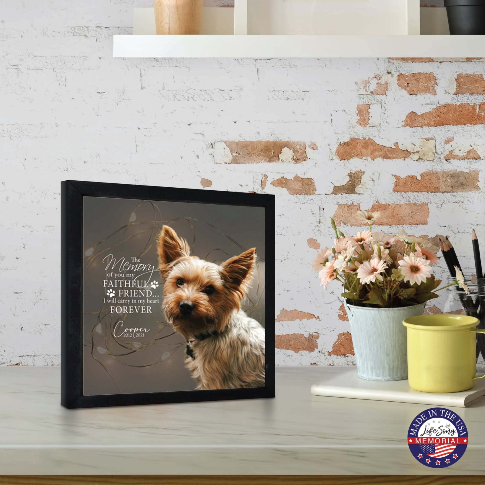 Custom Pet Memorial Framed Shadow Box Wall Décor for the Loss of Beloved Pet - The Memory Of You - LifeSong Milestones