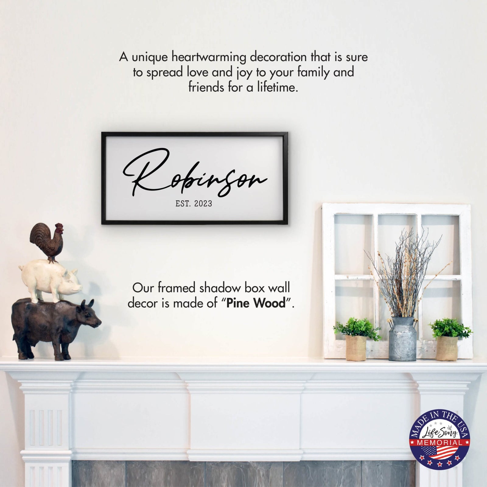 Custom Printed Family Wall Hanging Framed Shadow Box For Home Décor Ideas - Robinson Family - LifeSong Milestones