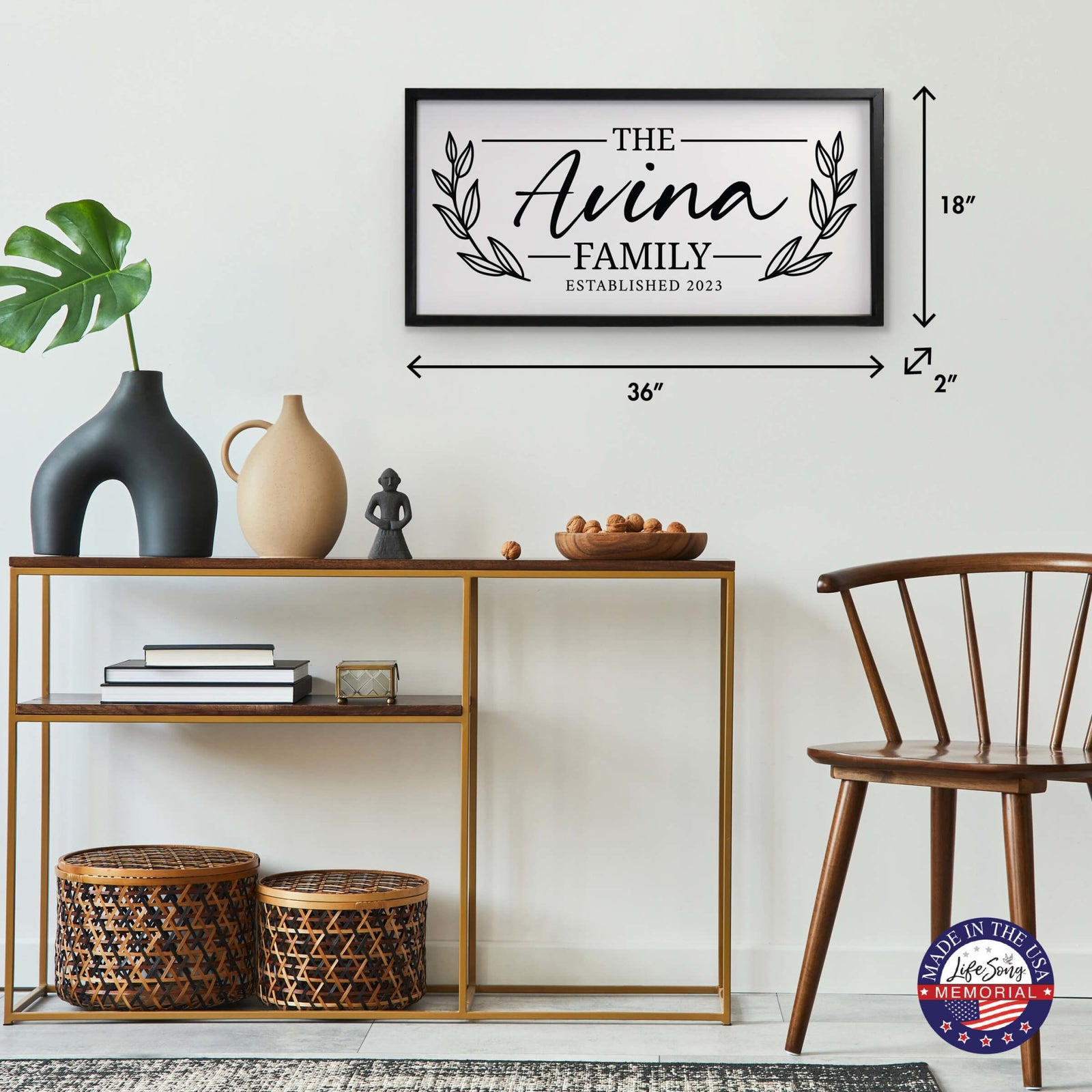 Custom Printed Family Wall Hanging Framed Shadow Box For Home Décor Ideas - The Avina Family - LifeSong Milestones