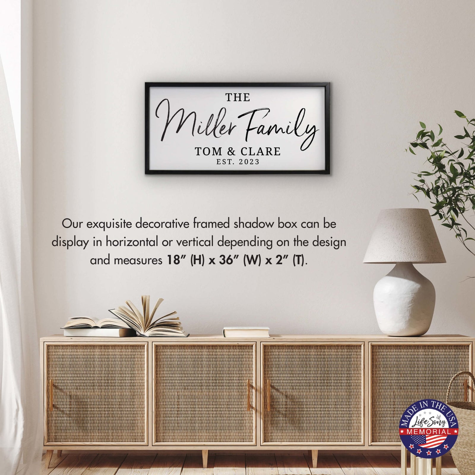 Custom Printed Family Wall Hanging Framed Shadow Box For Home Décor Ideas - The Miller Family - LifeSong Milestones