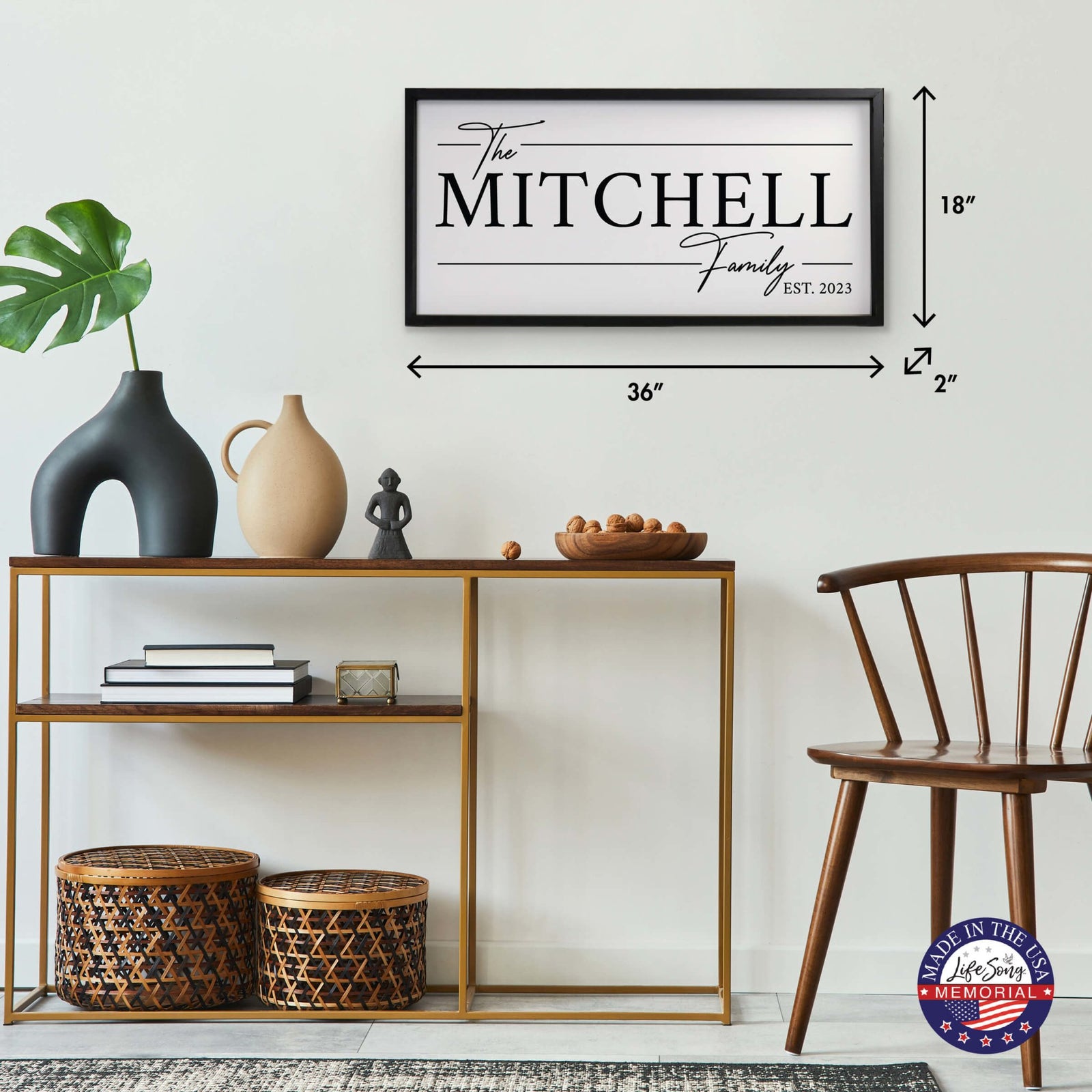 Custom Printed Family Wall Hanging Framed Shadow Box For Home Décor Ideas - The Mitchell Family - LifeSong Milestones