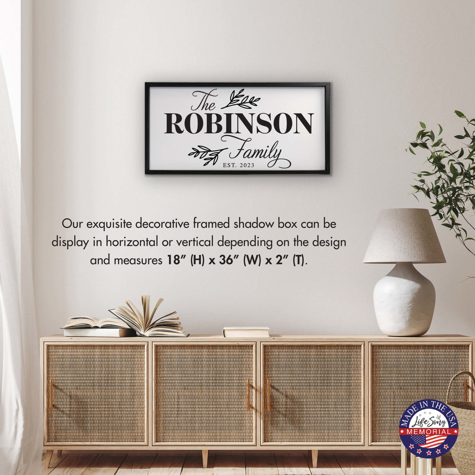 Custom Printed Family Wall Hanging Framed Shadow Box For Home Décor Ideas - The Robinson Family - LifeSong Milestones
