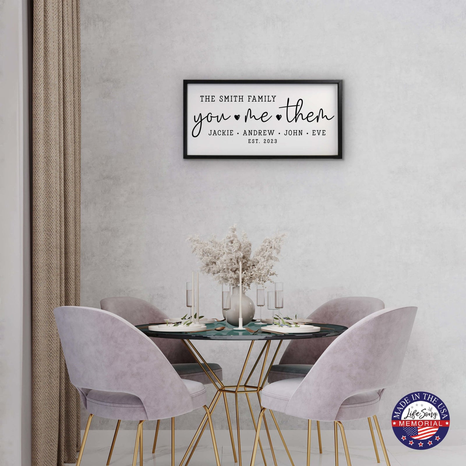 Custom Printed Family Wall Hanging Framed Shadow Box For Home Décor Ideas - You, Me, Them - LifeSong Milestones