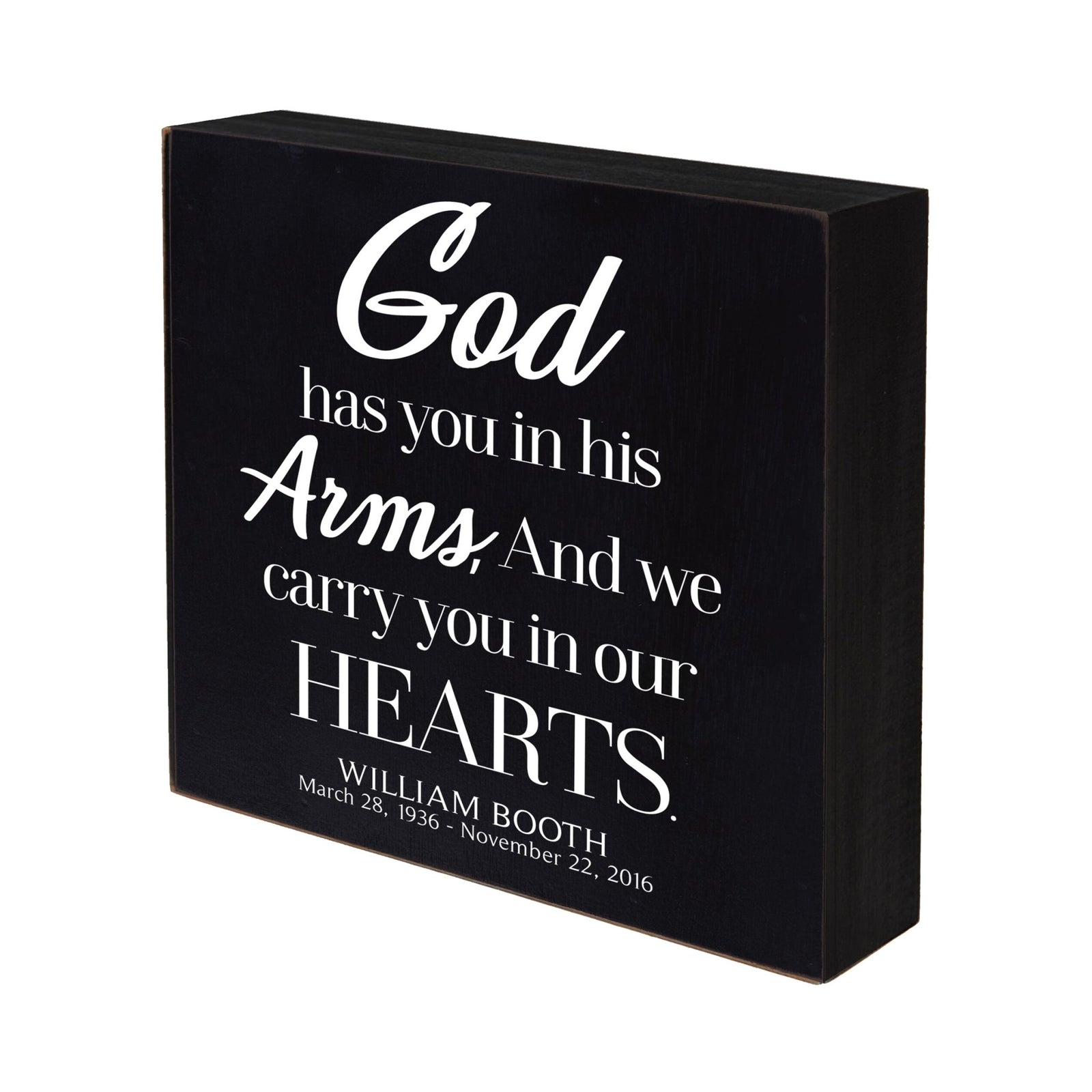 Custom Shadow Box 10x10 God Has You Wooden Remembrance - LifeSong Milestones