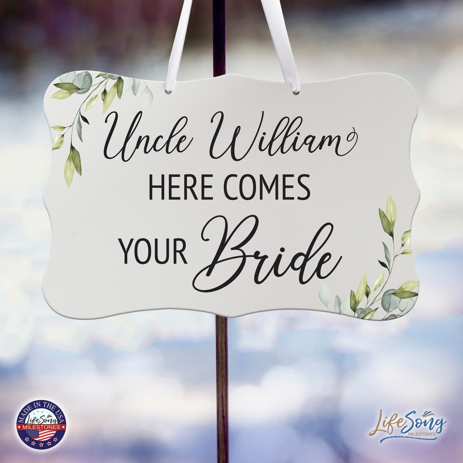 Custom Wall Hanging Signs For Wedding Ceremony, Reception, Bridal Shower 8x12| Here Comes Your Bride - LifeSong Milestones