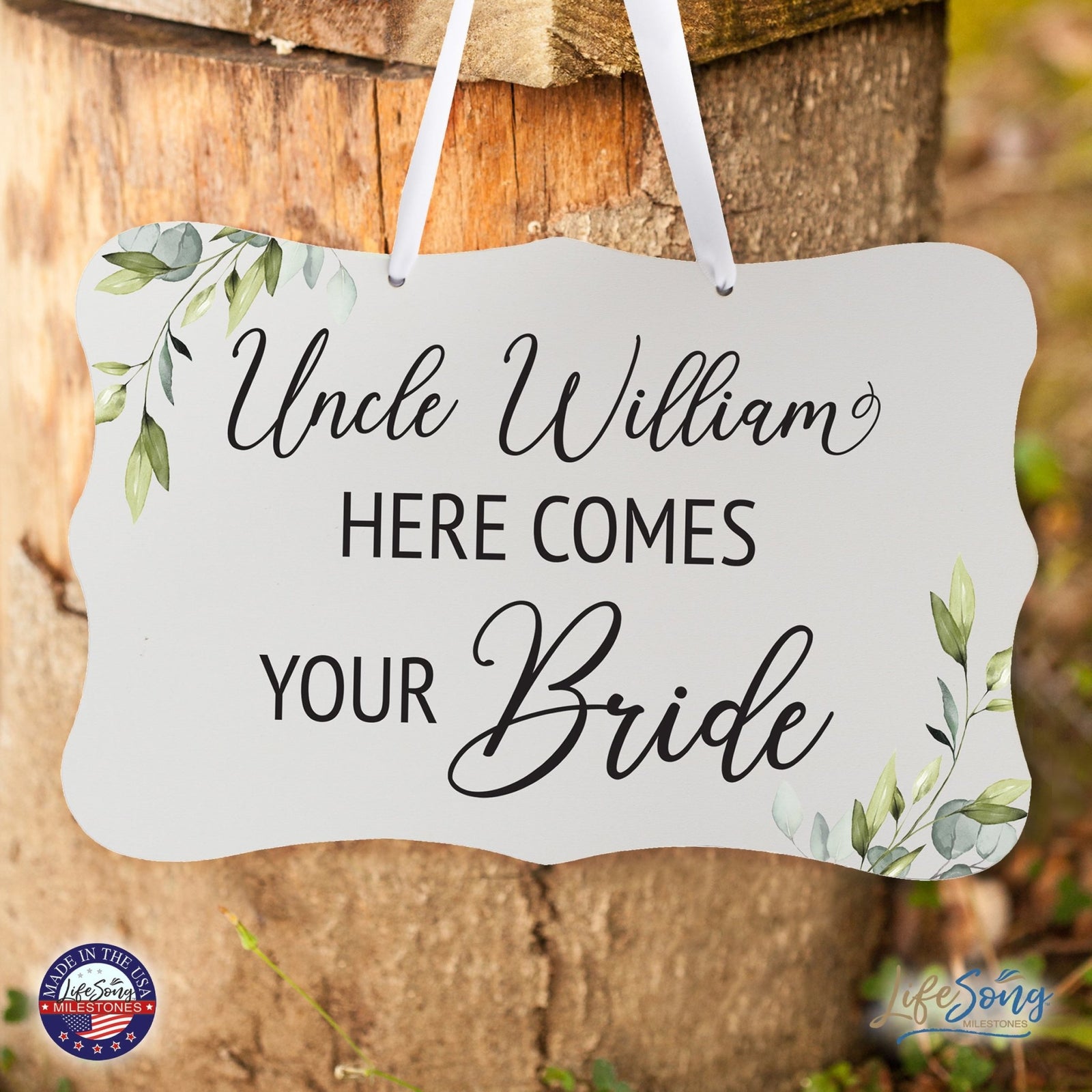 Custom Wall Hanging Signs For Wedding Ceremony, Reception, Bridal Shower 8x12| Here Comes Your Bride - LifeSong Milestones