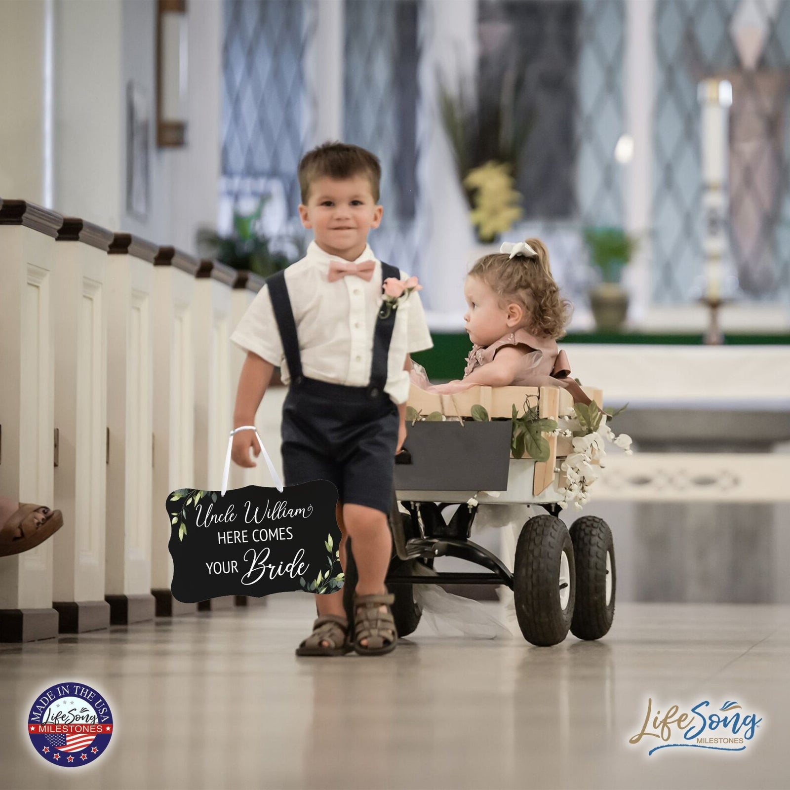 Custom Wall Hanging Signs For Wedding Ceremony, Reception, Bridal Shower 8x12| Here Comes Your Bride - LifeSong Milestones