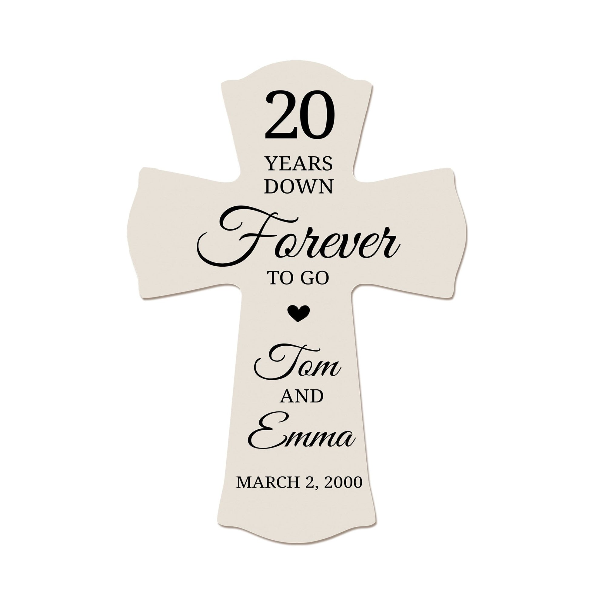 Unique Gifts for Couples - Customized Wall Cross for 20th Wedding Anniversary