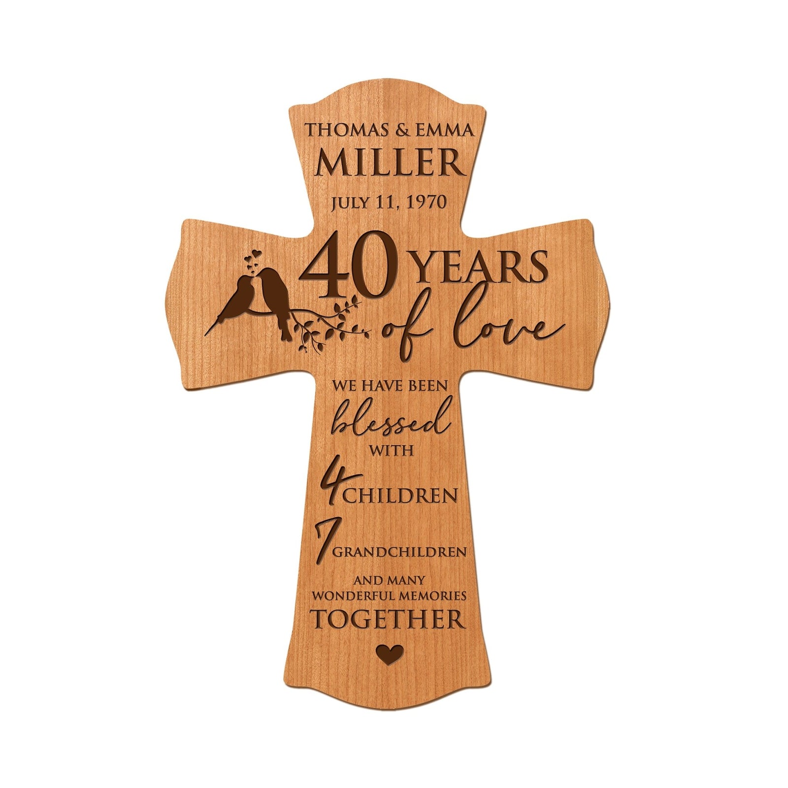 Lifesong Milestones Personalized 40th Wedding Anniversary Wall Cross