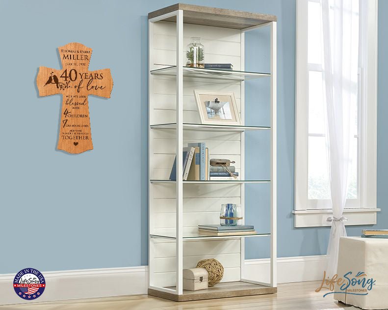 Lifesong Milestones Personalized 40th Wedding Anniversary Wall Cross