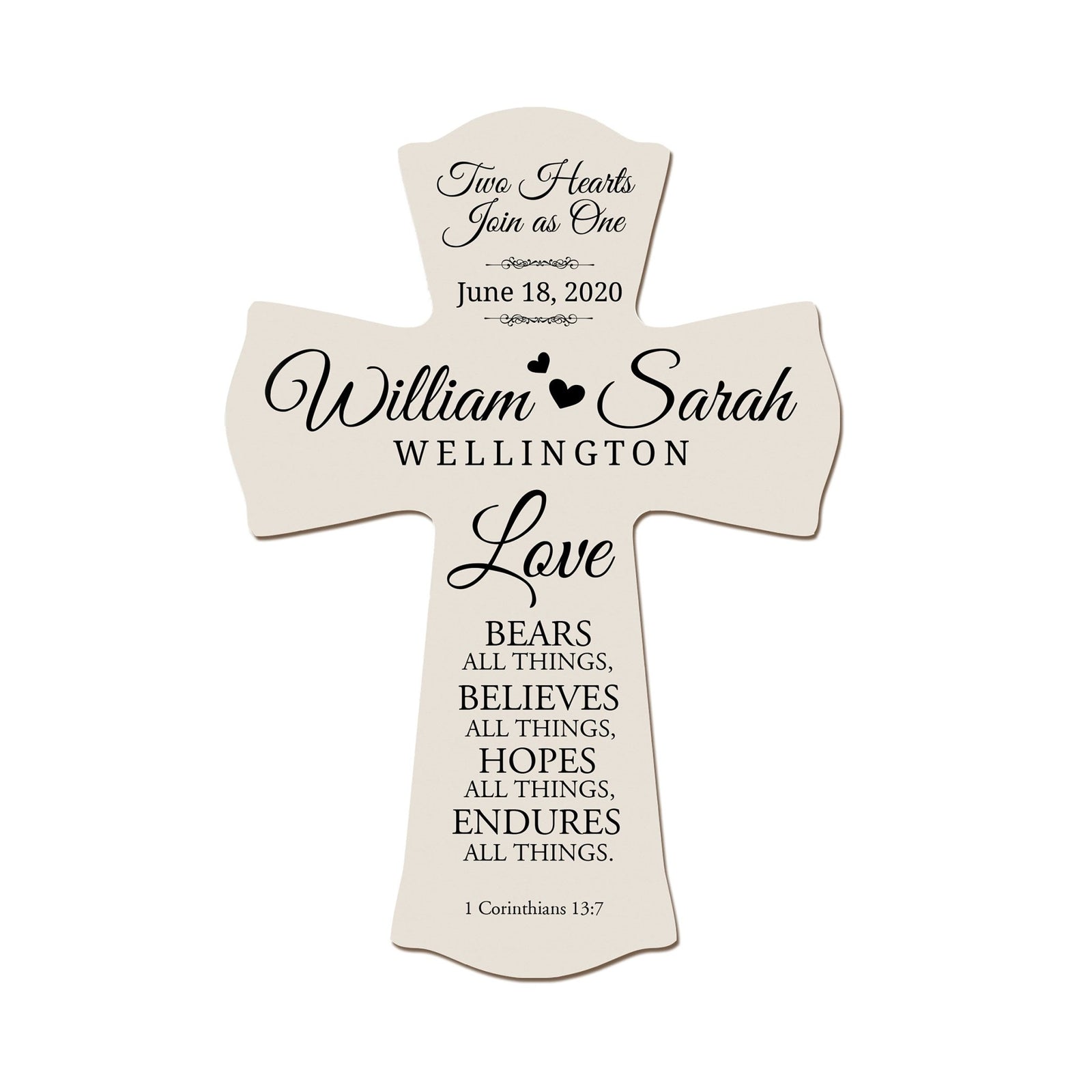 Personalized Wooden Engraved Wedding Wall Cross