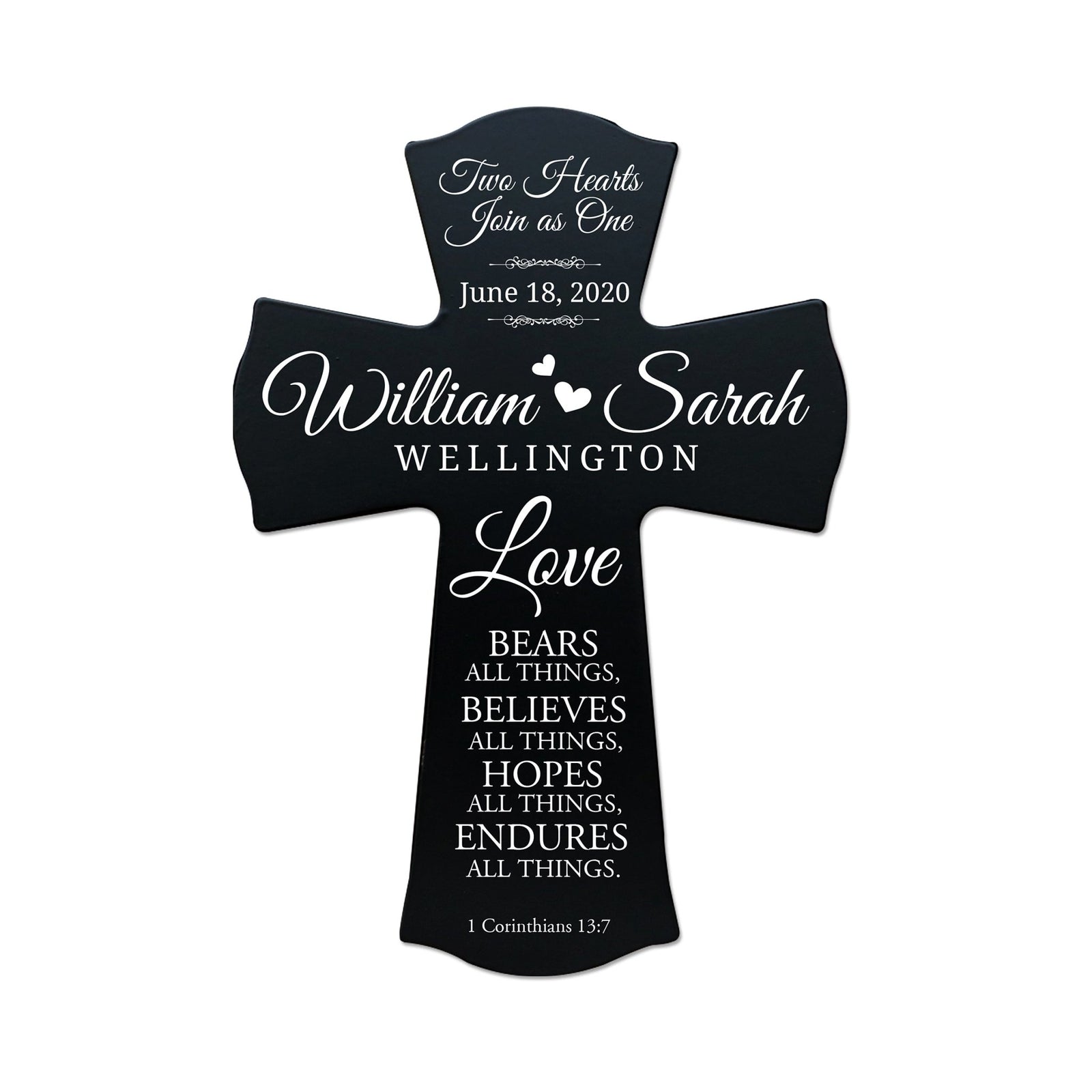 Personalized Wooden Engraved Wedding Wall Cross