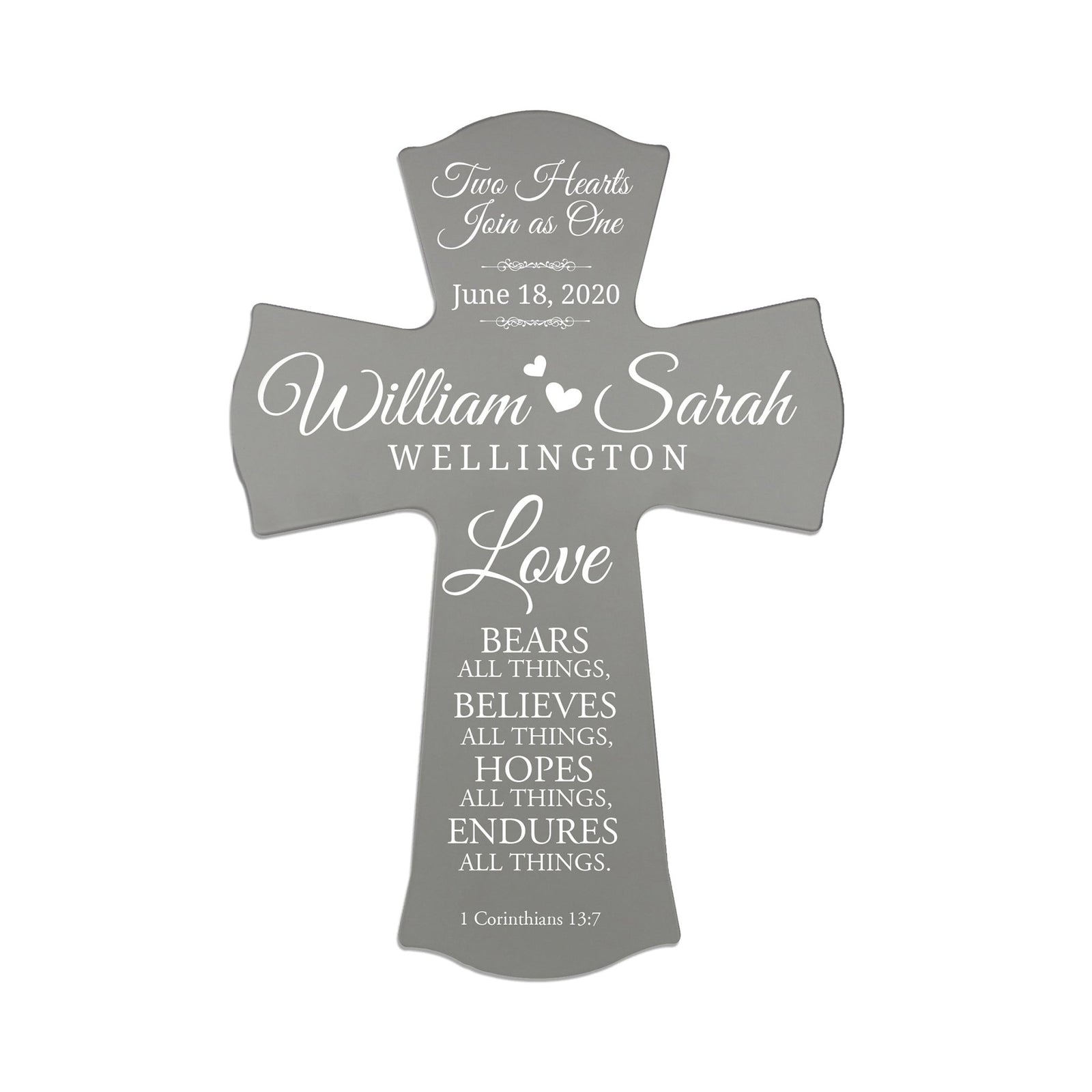 Personalized Wooden Engraved Wedding Wall Cross